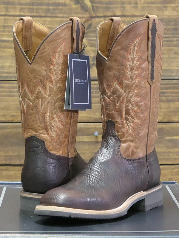 Lucchese Rudy Cowhide Performance Cowboy Boots, Chocolate Peanut.