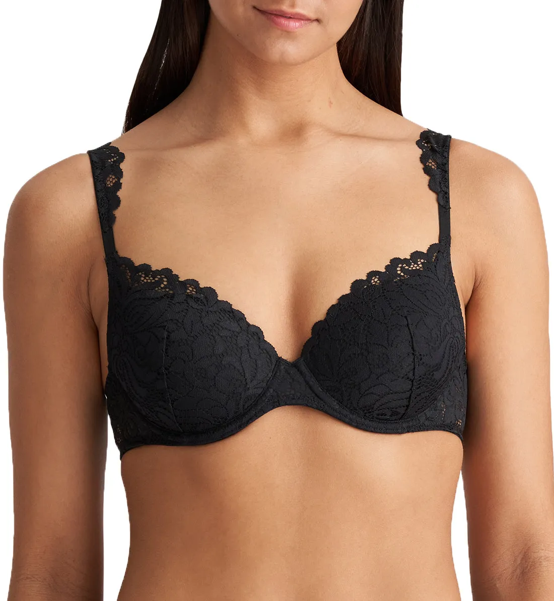 Marie Jo Elis Padded Underwire Bra, Heart Shape, Black.