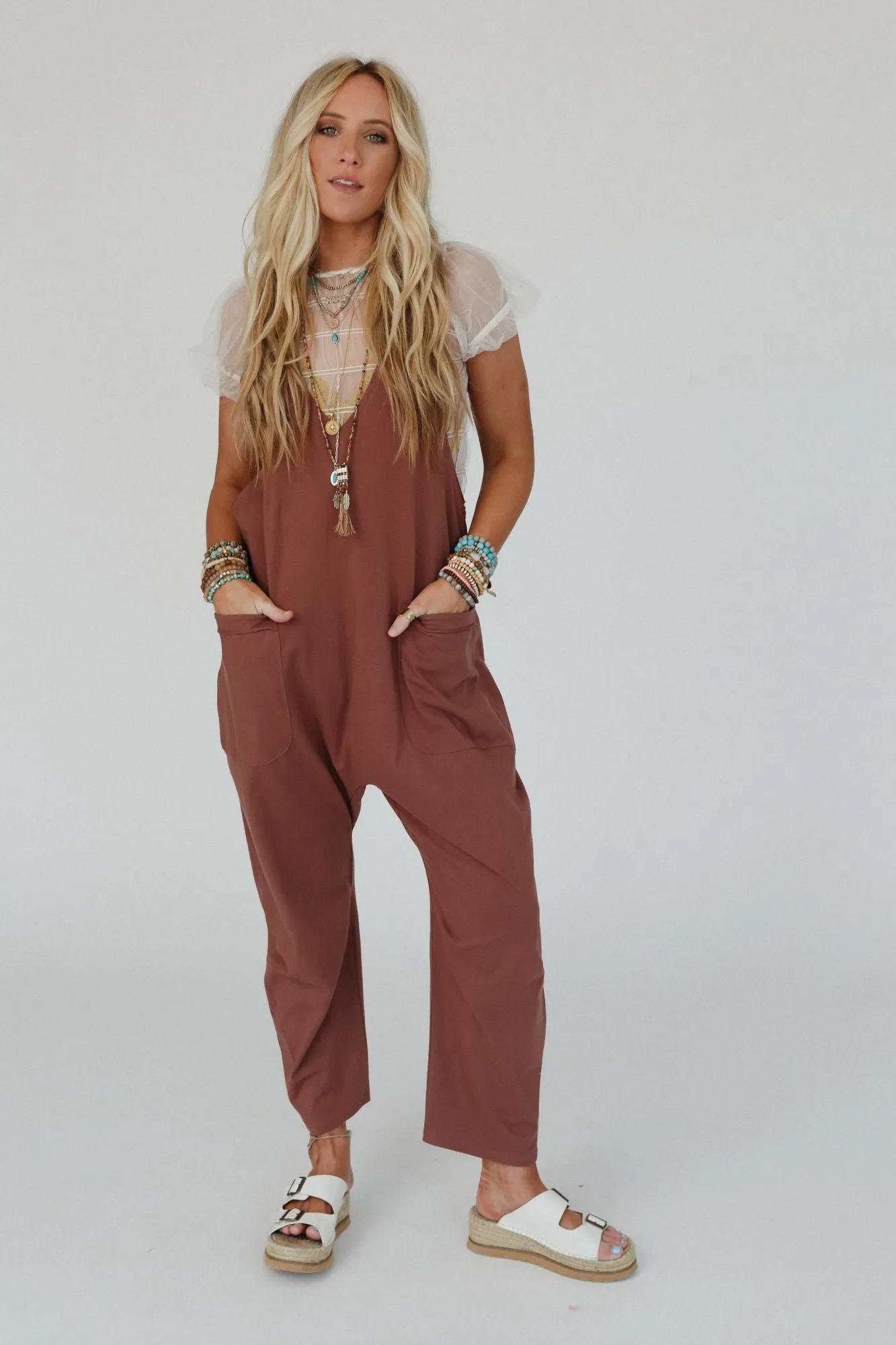 Marina Bay Jumpsuit - Mocha, Google SEO friendly words: Mocha Jumpsuit - Marina Bay