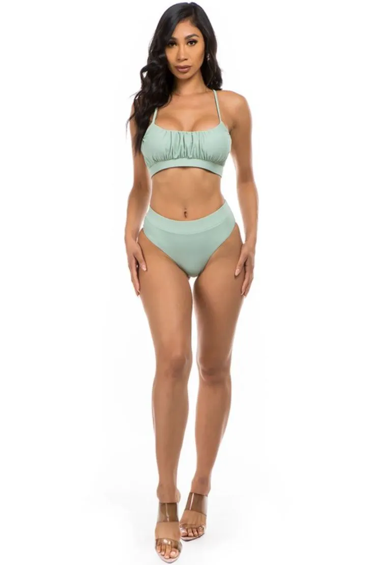 Mirah Mint Green Ruched Bikini - Buy Now