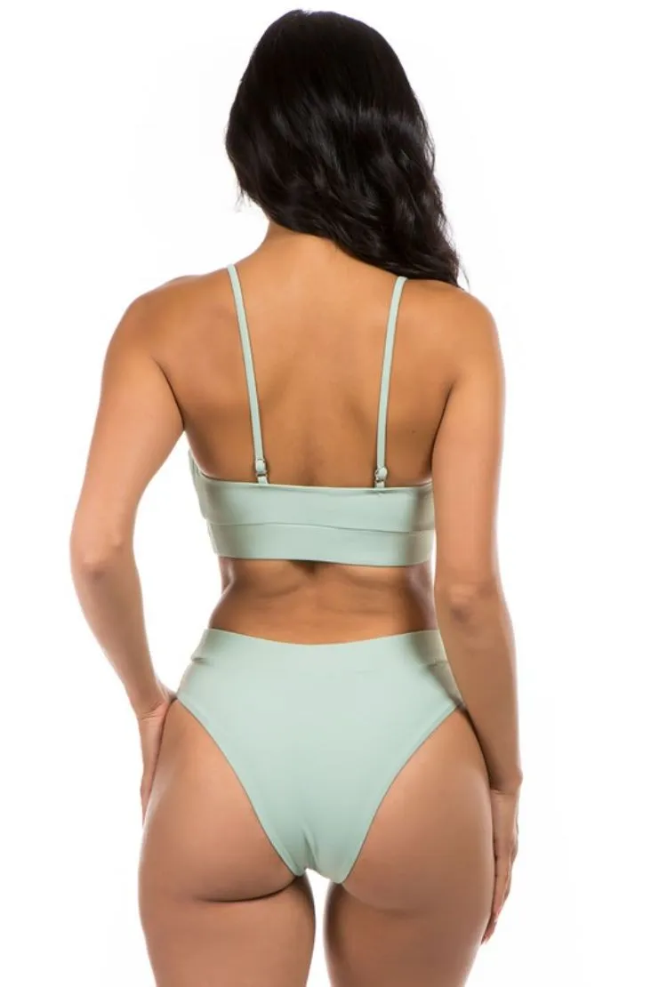 Mirah Mint Green Ruched Bikini - Buy Now