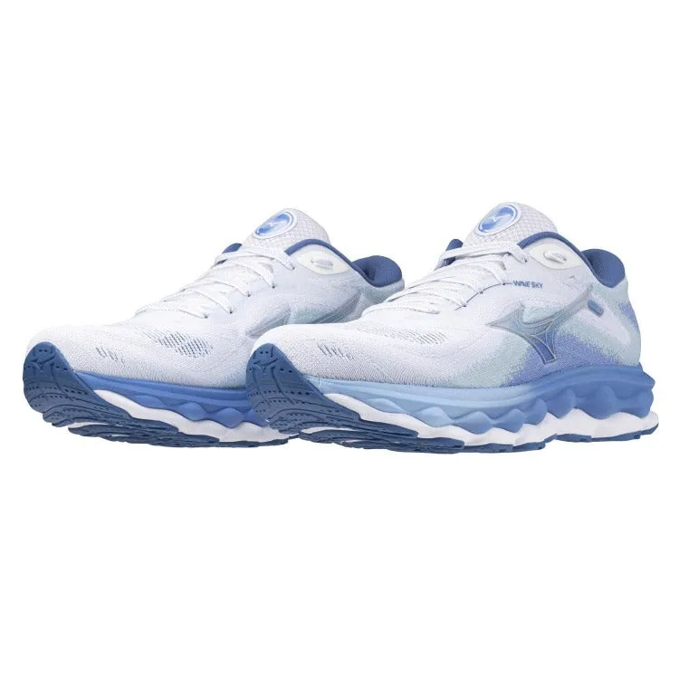 Mizuno Wave Sky 7 Women's Running Shoes - White/Nickel/Marina