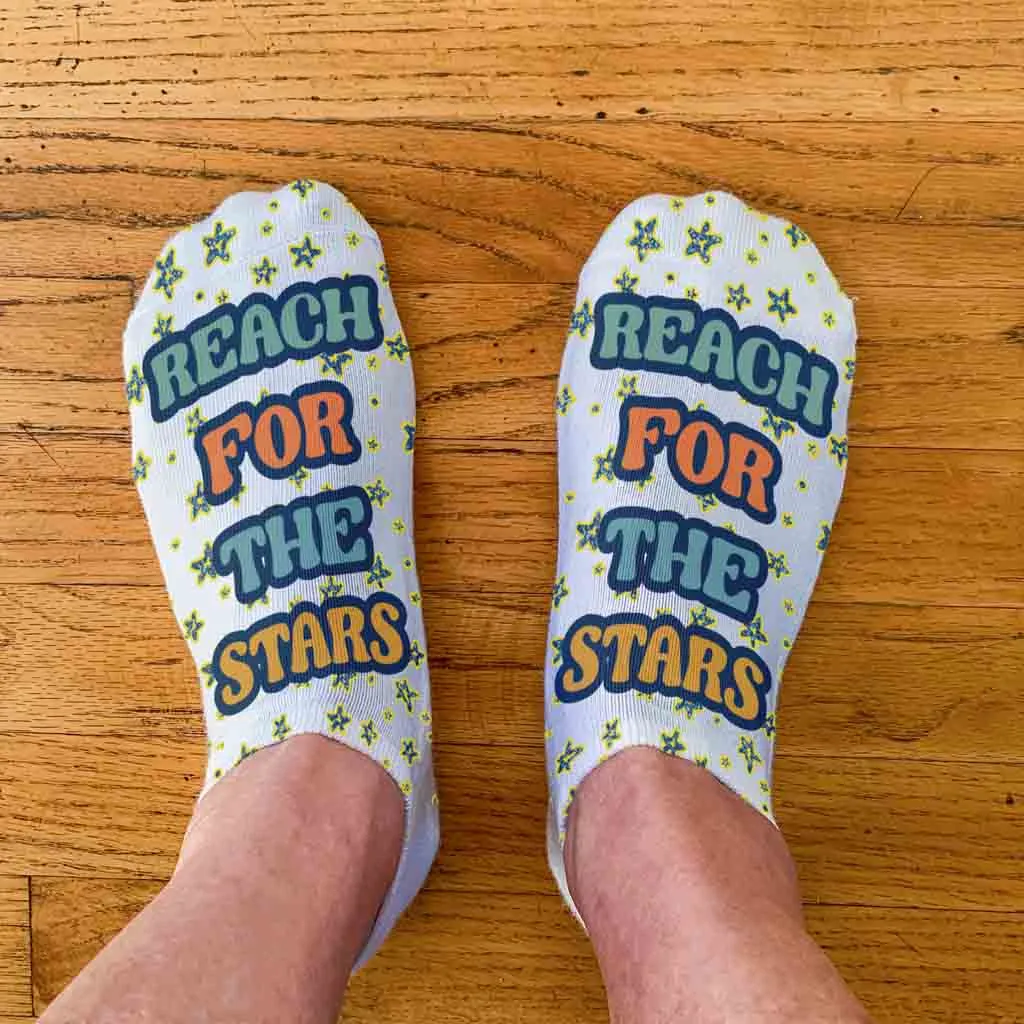 Motivational No Show Socks - Star-themed Socks for Self-Motivation