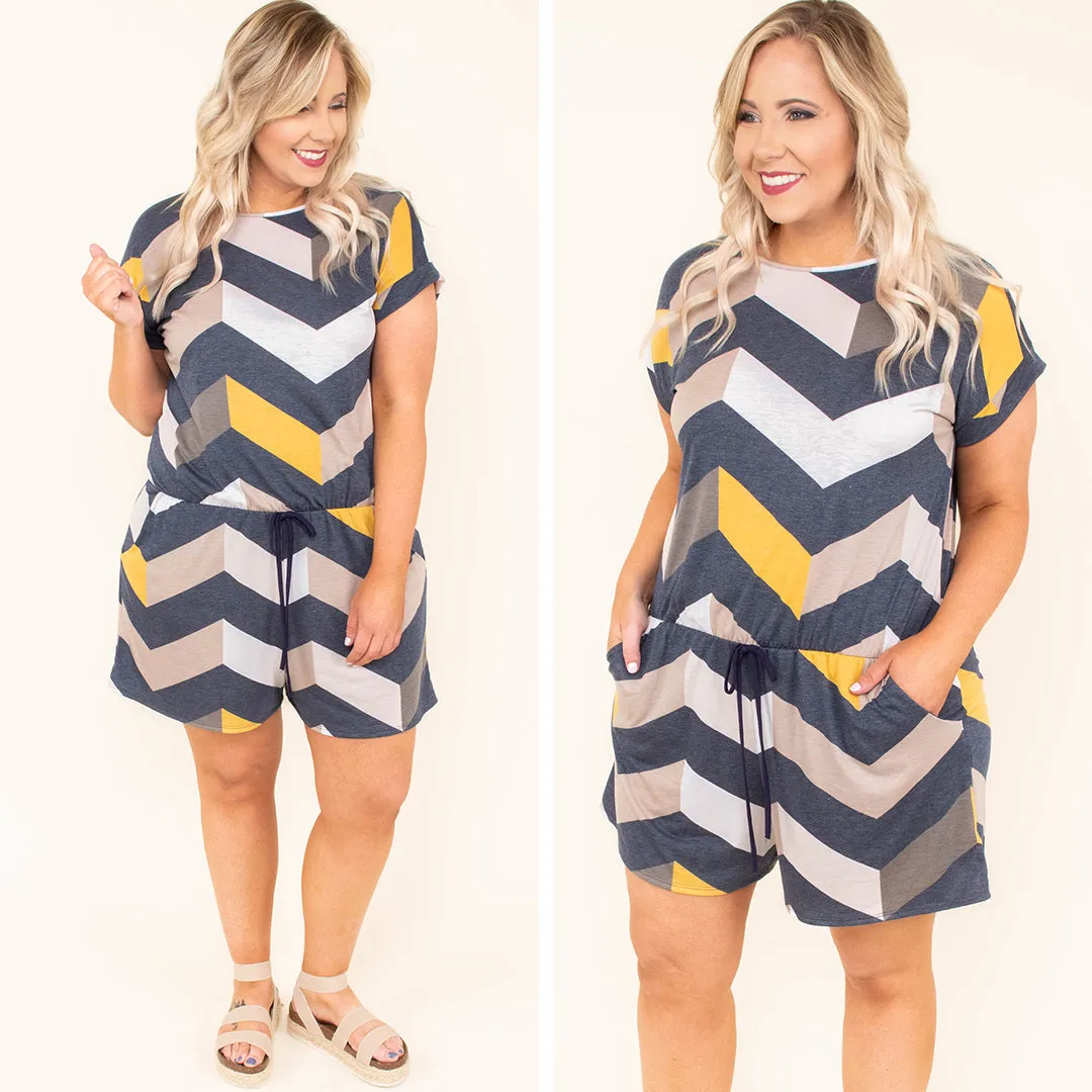 Navy-Mustard Romper: Transformative Fashion for a New Lifestyle