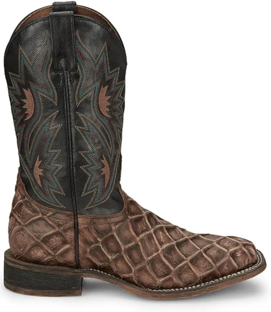 Nocona Men's Brown Fish Print Cowboy Boots