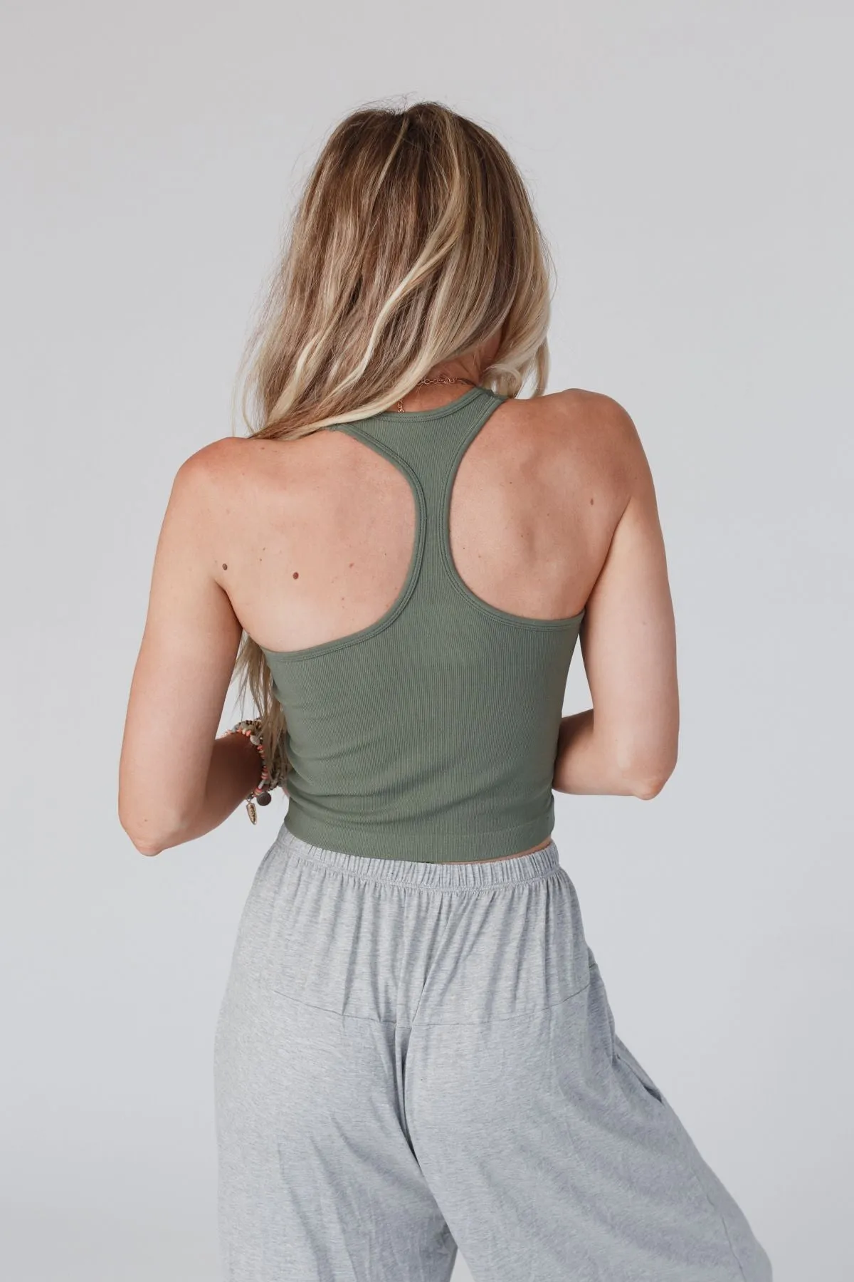 Olive High Neck Racerback Brami