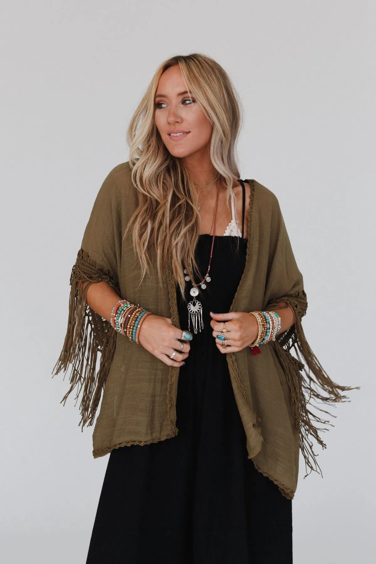 Olive Macramé Kimono - Perfect for Dreamy Looks