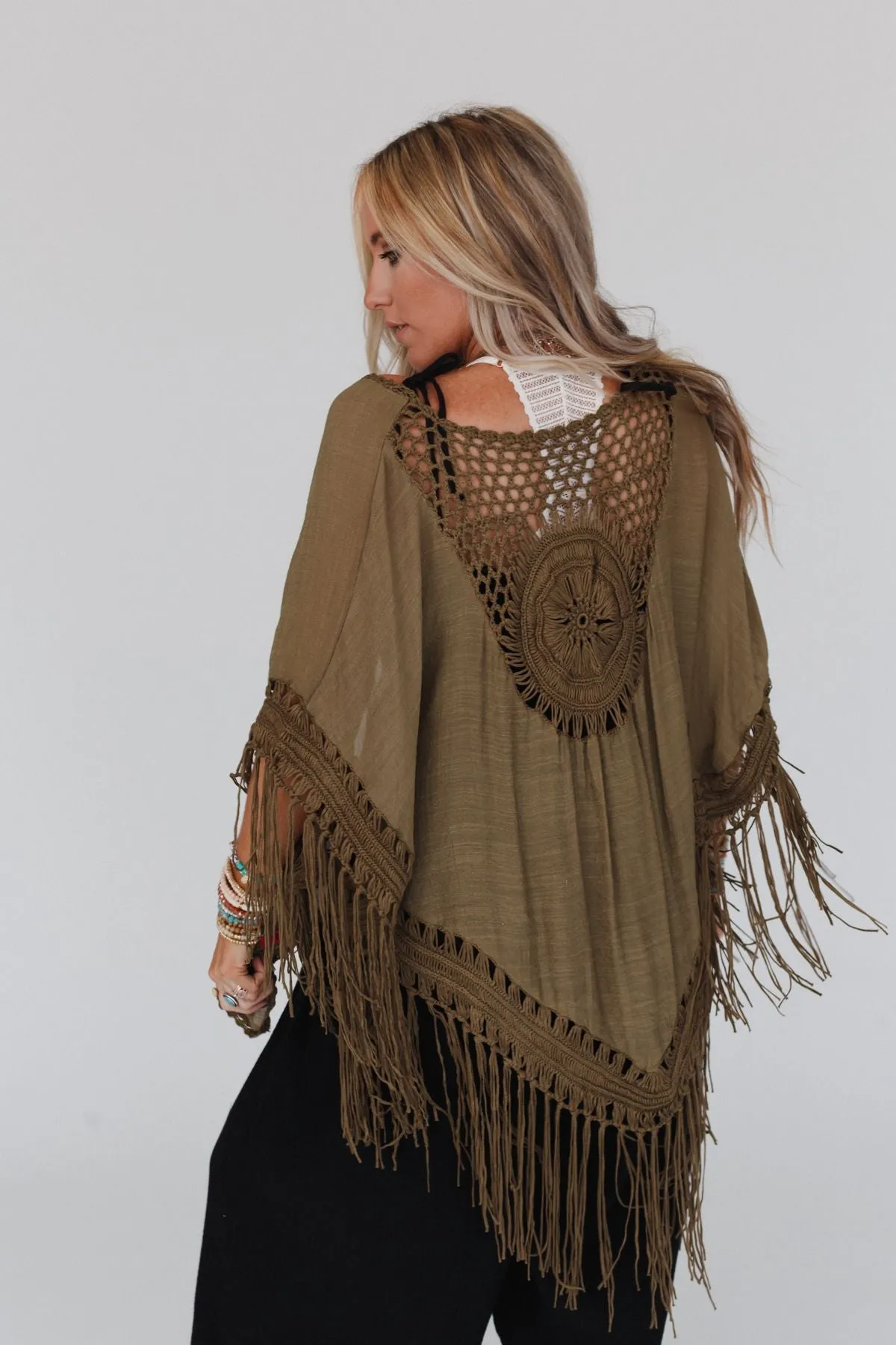 Olive Macramé Kimono - Perfect for Dreamy Looks