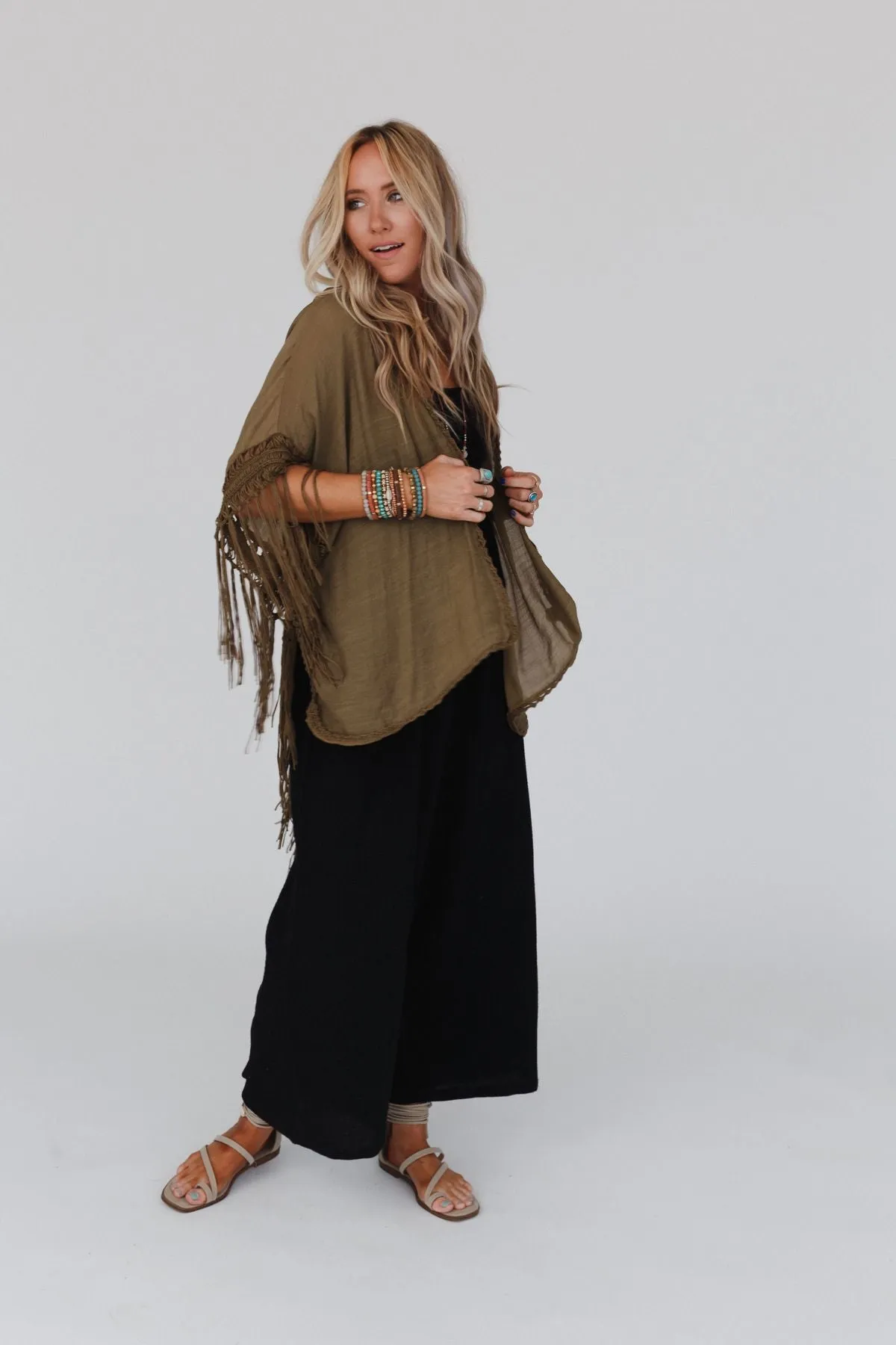 Olive Macramé Kimono - Perfect for Dreamy Looks