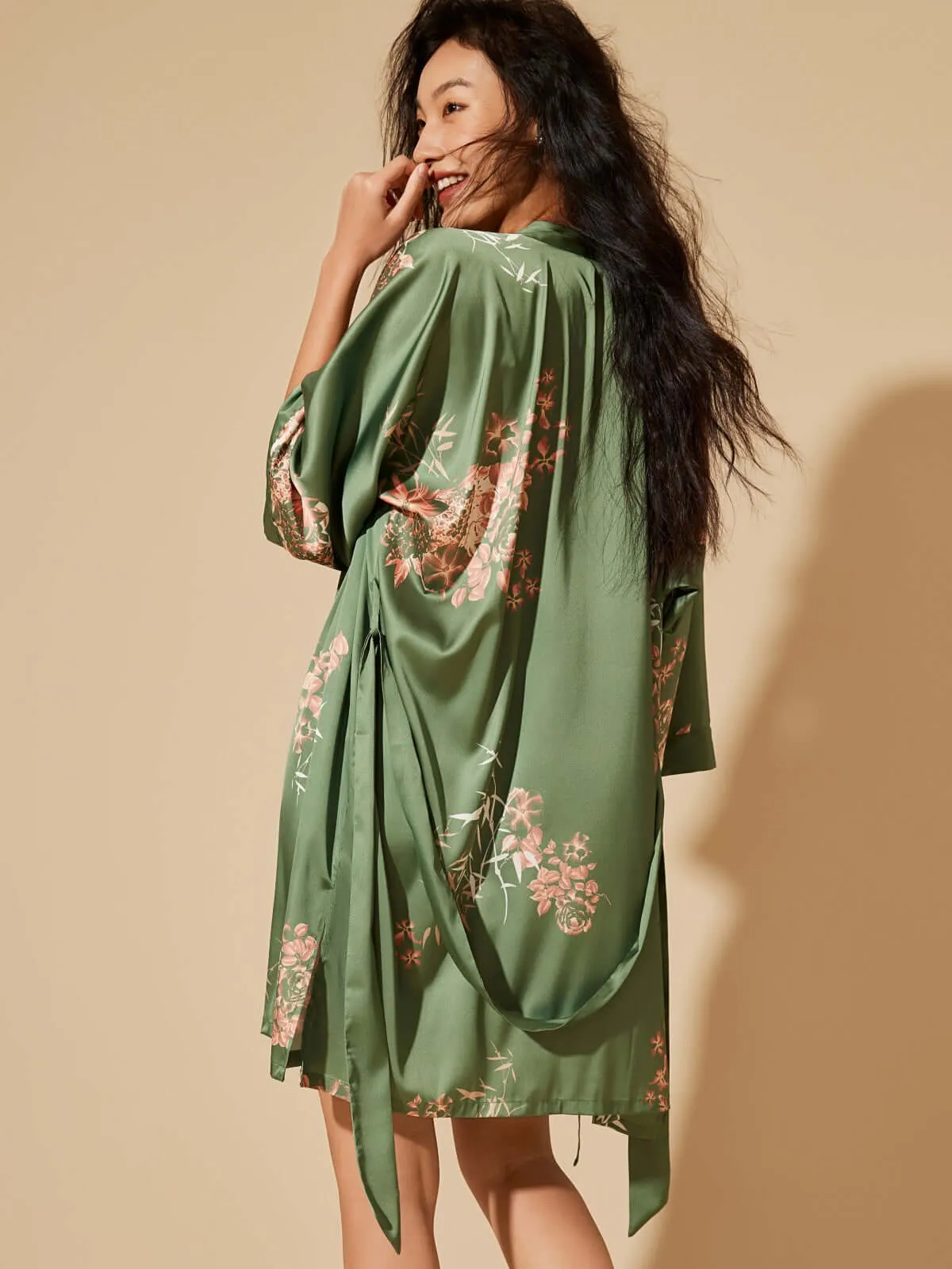 Olive Short Kimono Robe - Search Result: Shop Now!