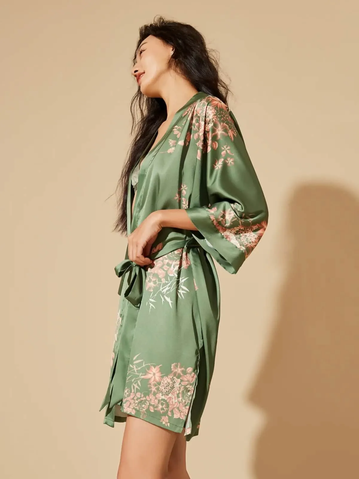 Olive Short Kimono Robe - Search Result: Shop Now!