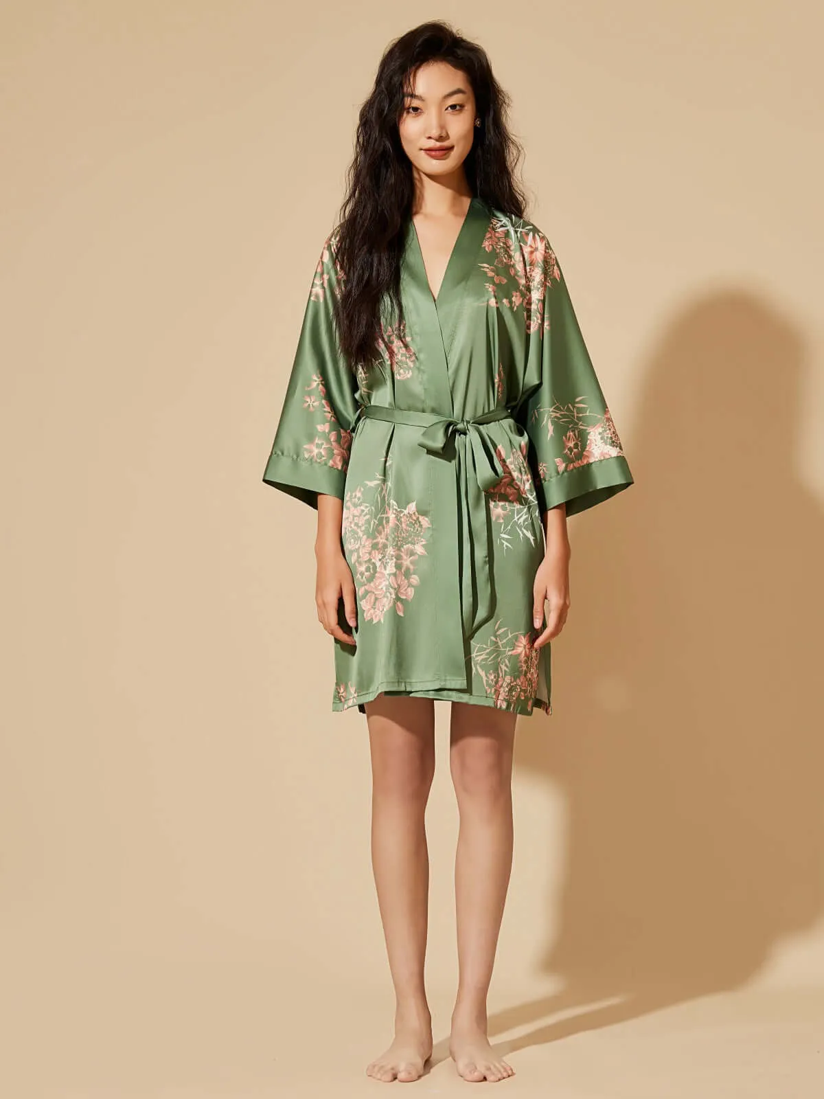 Olive Short Kimono Robe - Search Result: Shop Now!