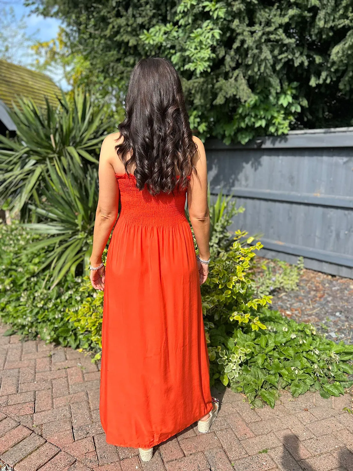 Orange Bandeau Dress Mimi