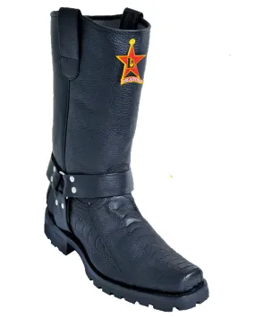 Ostrich Leg Biker Boots for Men