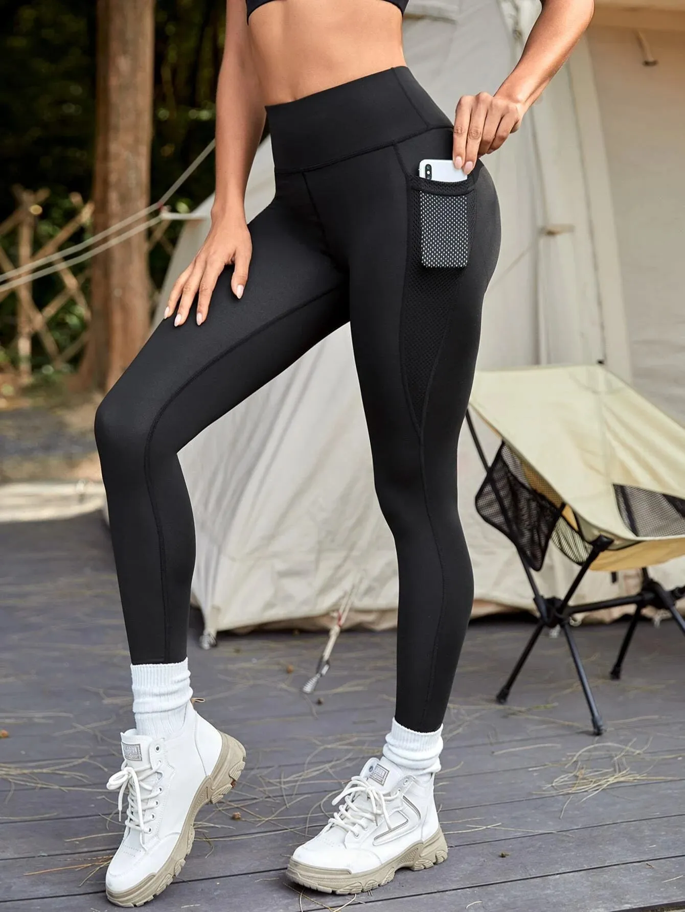 Paola Side Pocket Exercise Leggings - Shop now for high-quality workout leggings with convenient side pockets.