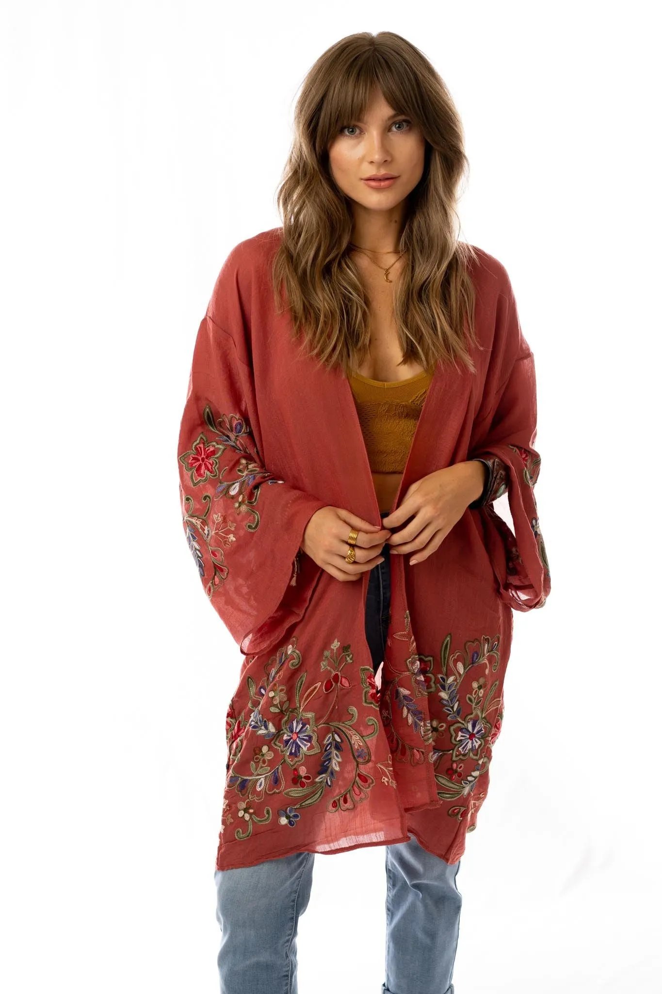 Plum Floral Kimono - Fun and Stylish