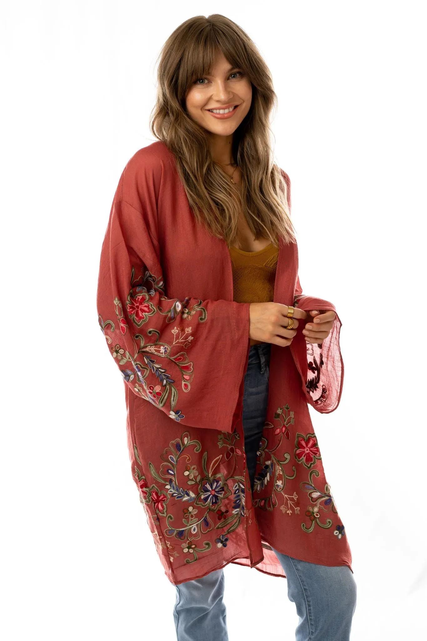 Plum Floral Kimono - Fun and Stylish