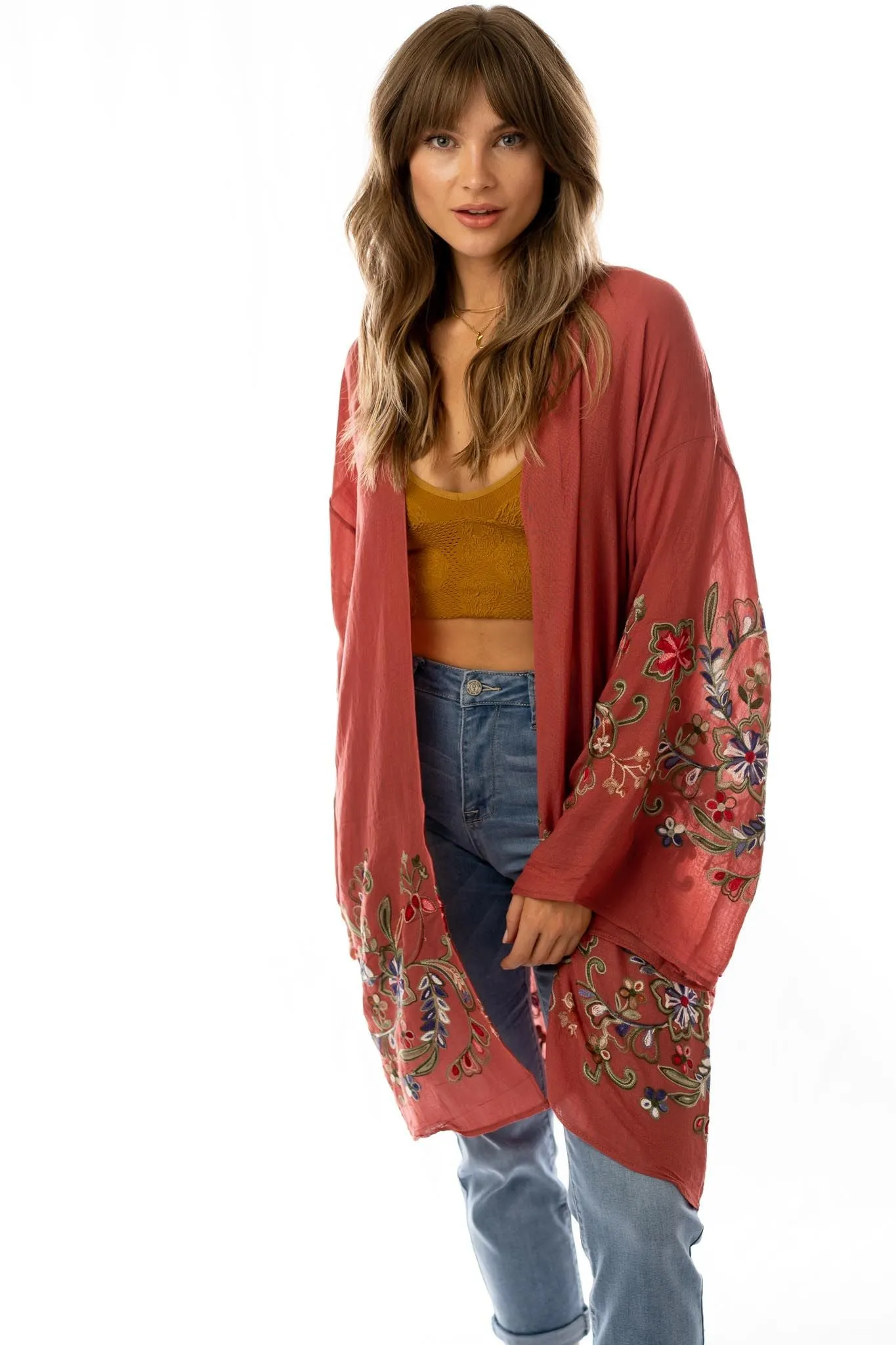 Plum Floral Kimono - Fun and Stylish