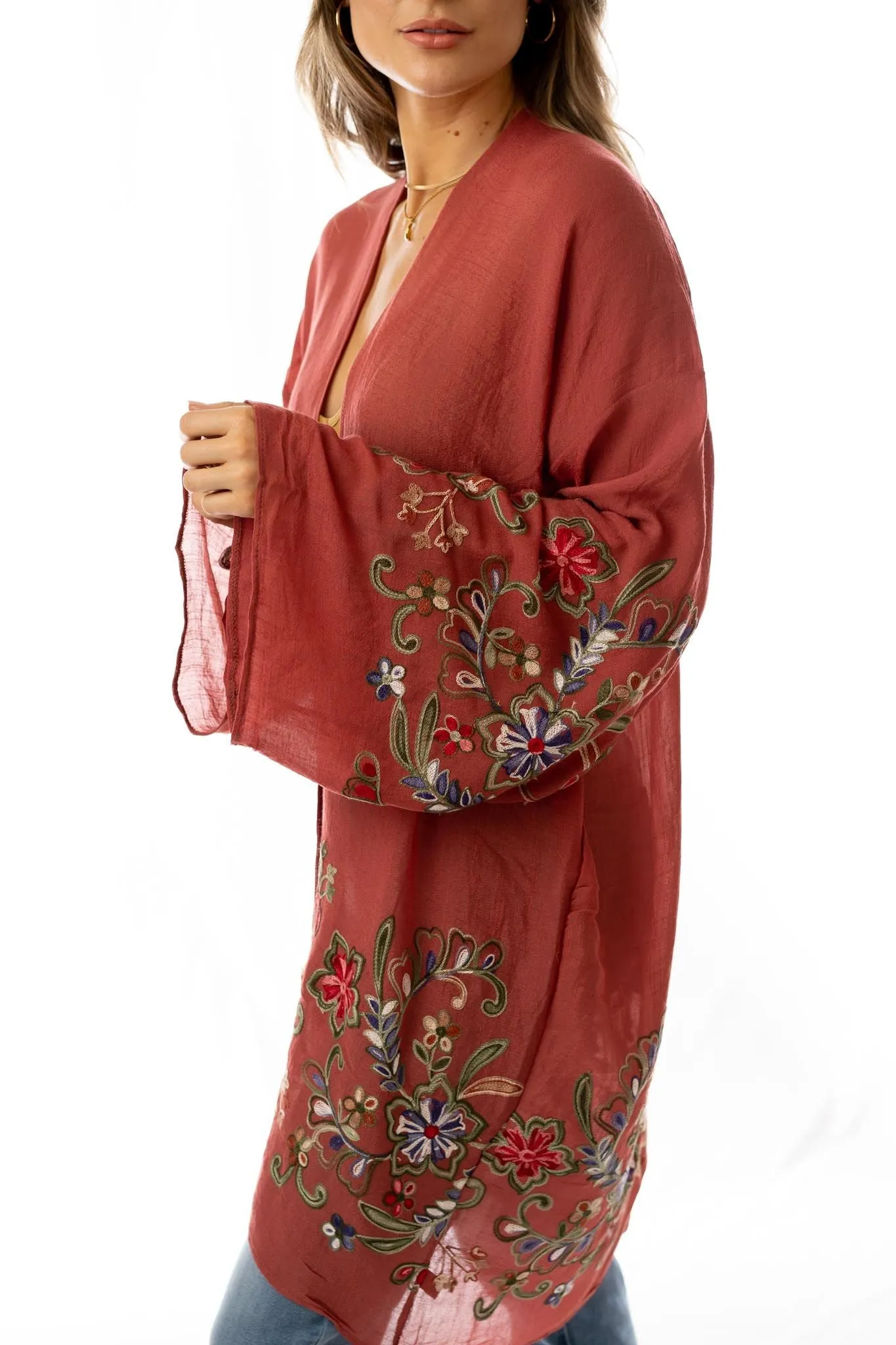 Plum Floral Kimono - Fun and Stylish