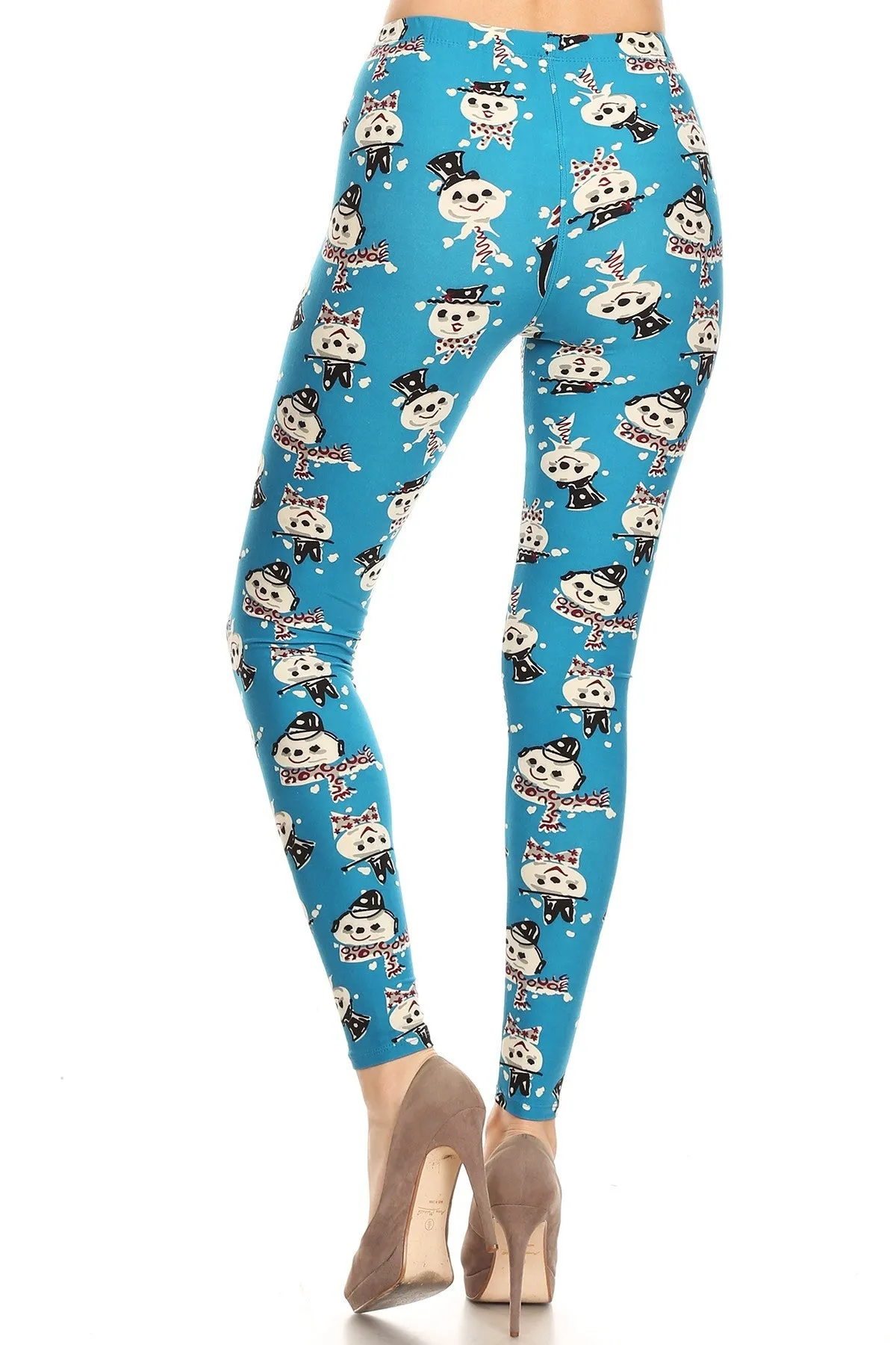 Plus size snowman leggings for women