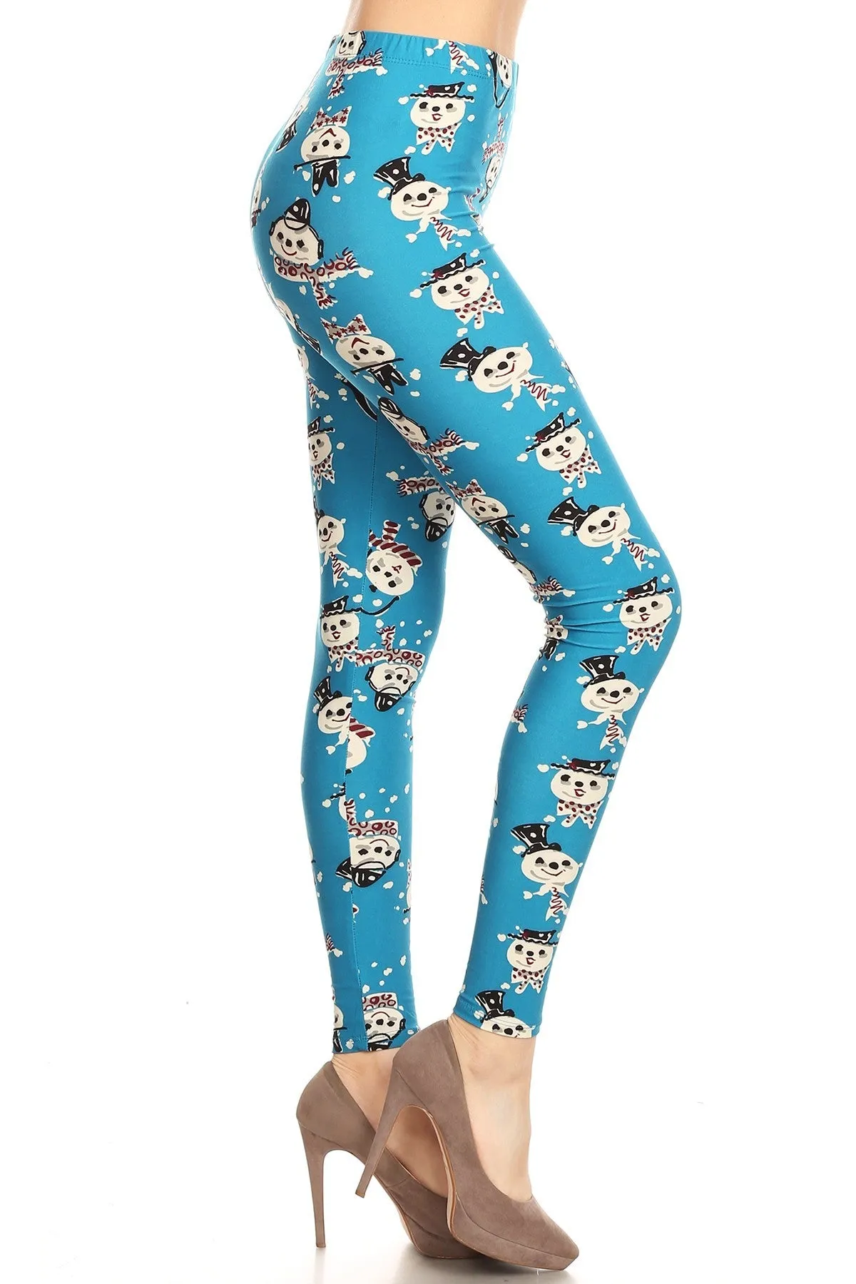 Plus size snowman leggings for women