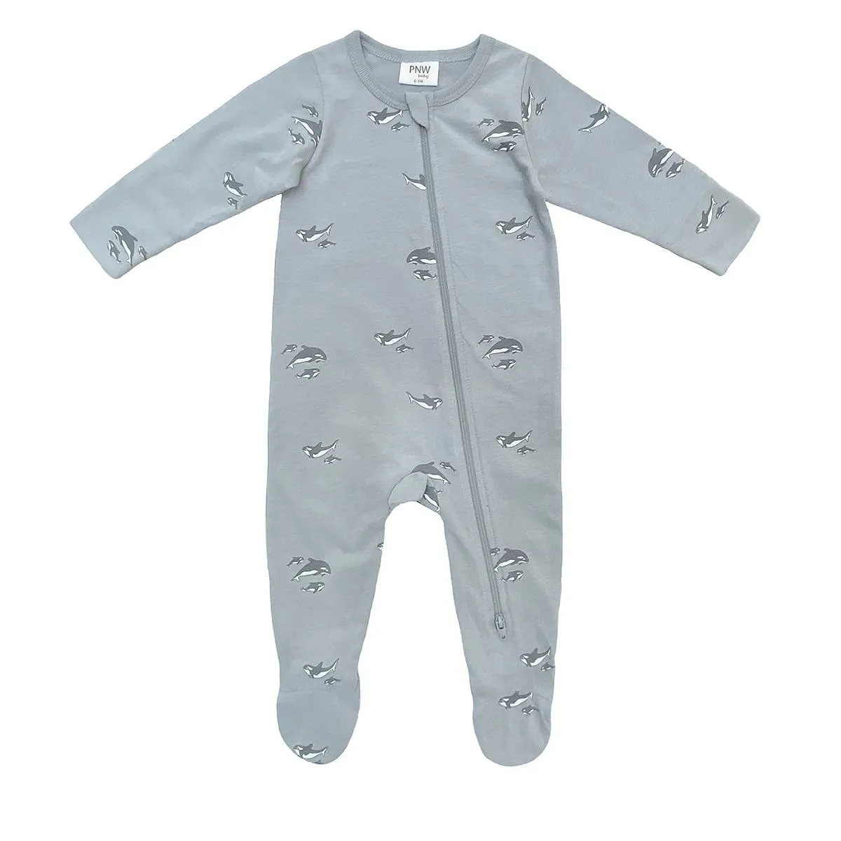 PNW Baby Footed Romper with Zipper - Orca