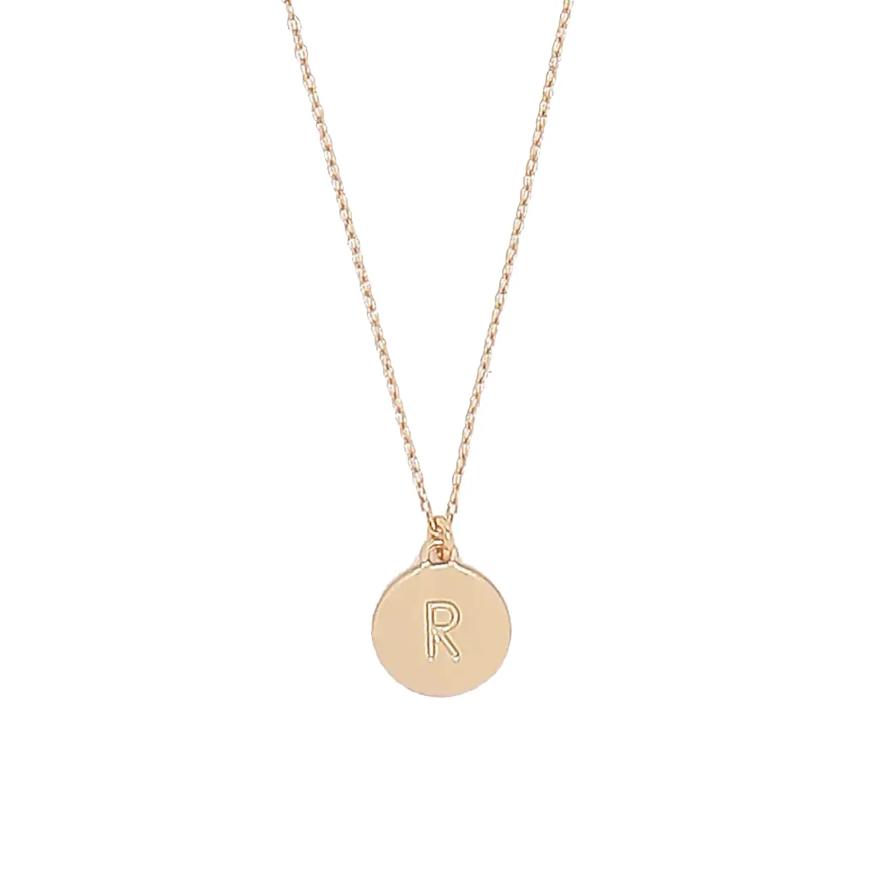 R Initial Mini Pendant - Gold