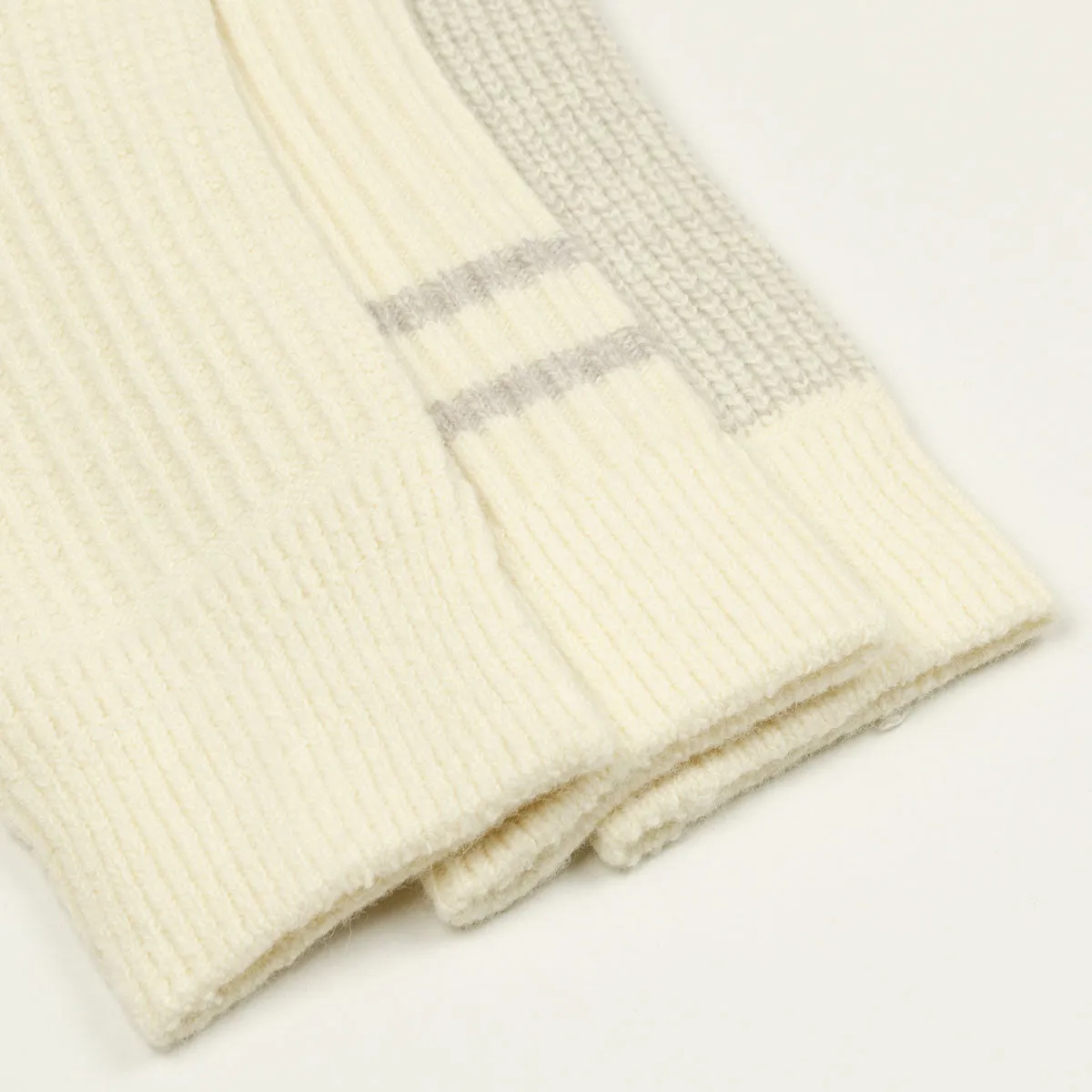 Recycled Cotton/Wool Socks 3-Pack - Off White / Gray