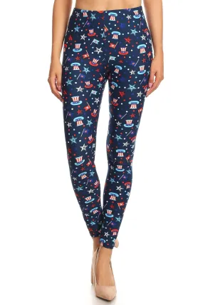 Regular American Spirit Pattern Printed Leggings for Women