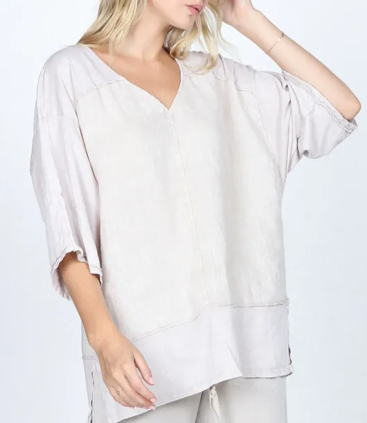 Rena Mineral Wash Short Sleeve Top