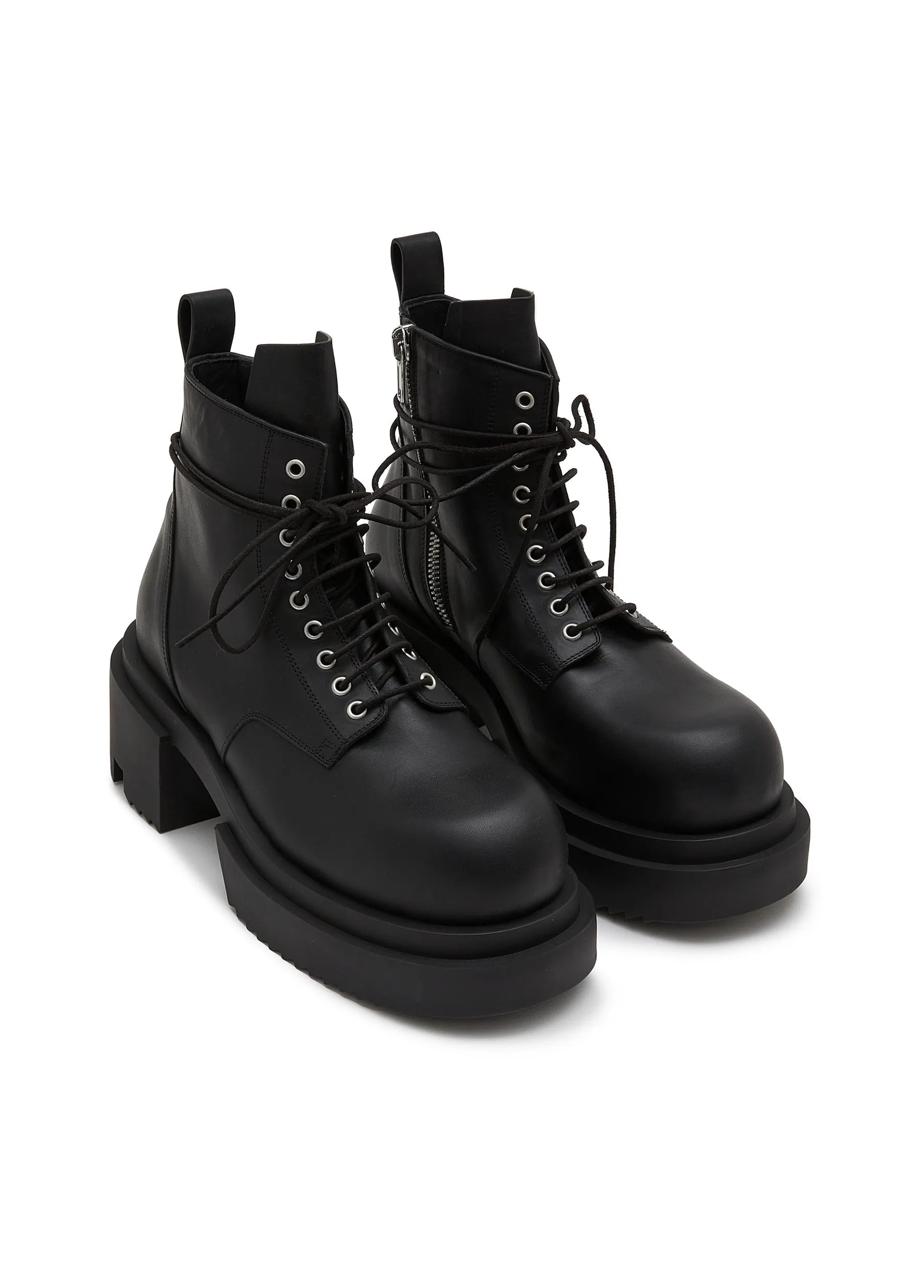 Rick Owens Army Leather Low Bogun Boots