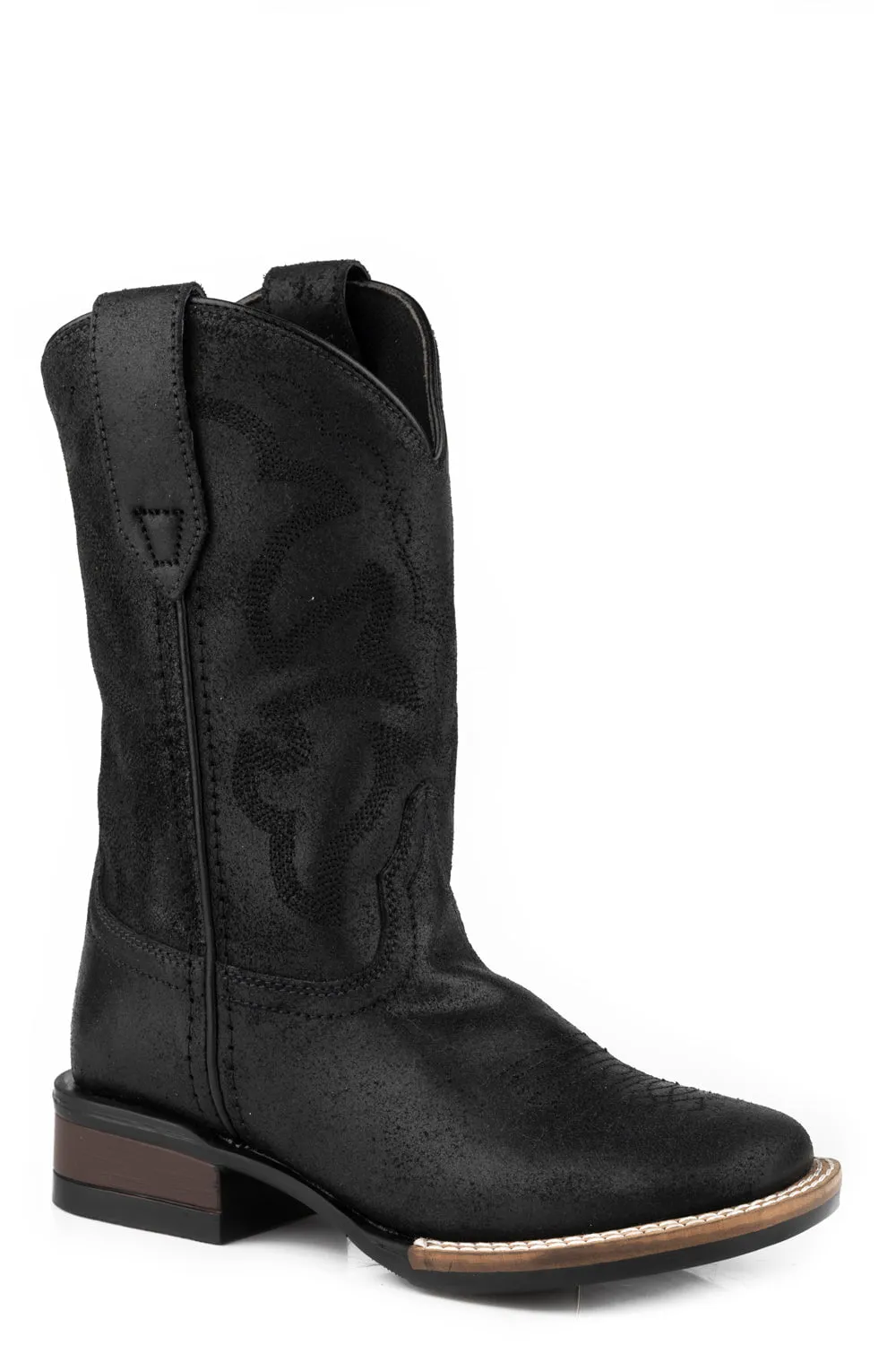 Roper Boys Monterey Black Leather Western Boots