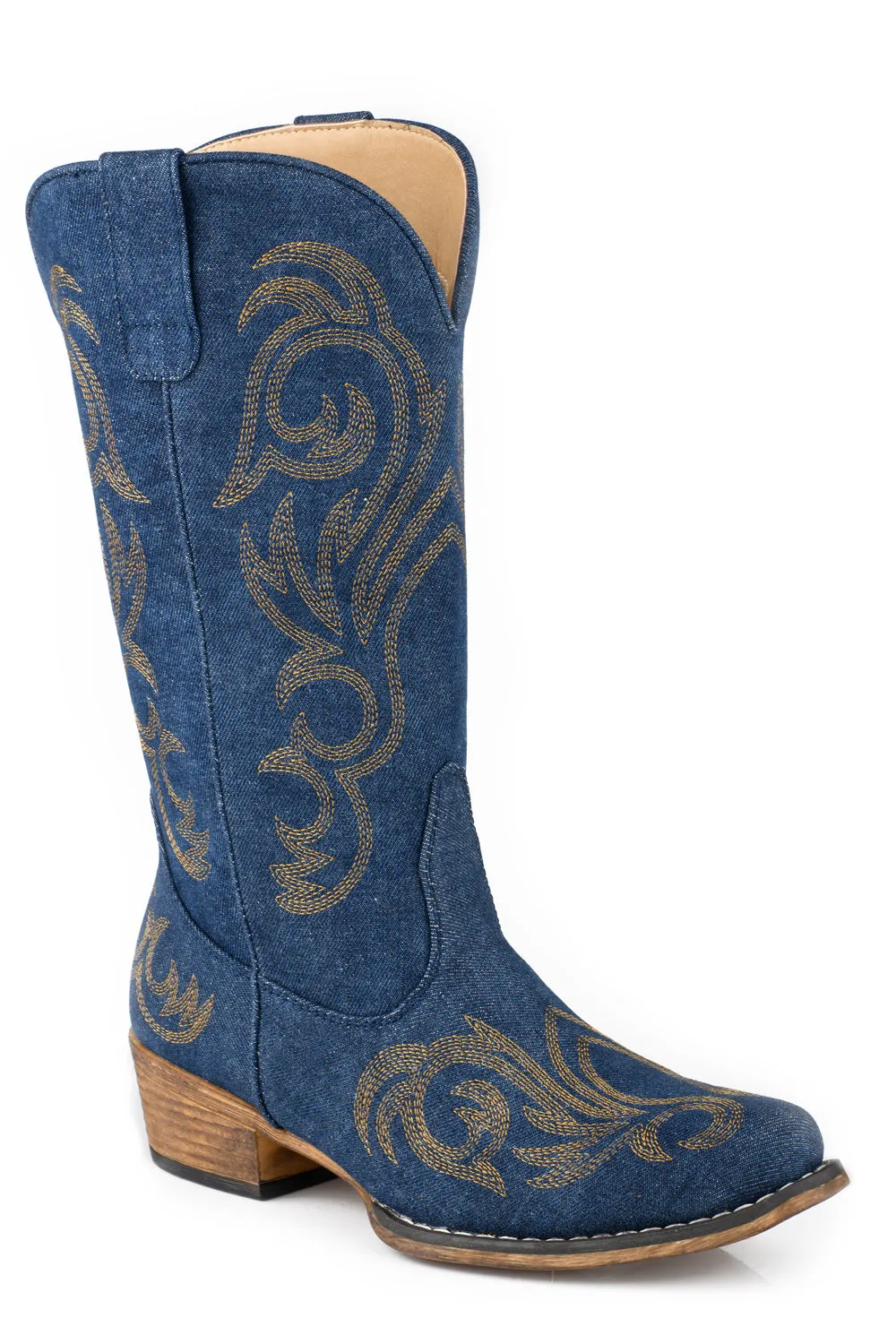 Roper Denim Blue Cowboy Boots for Women