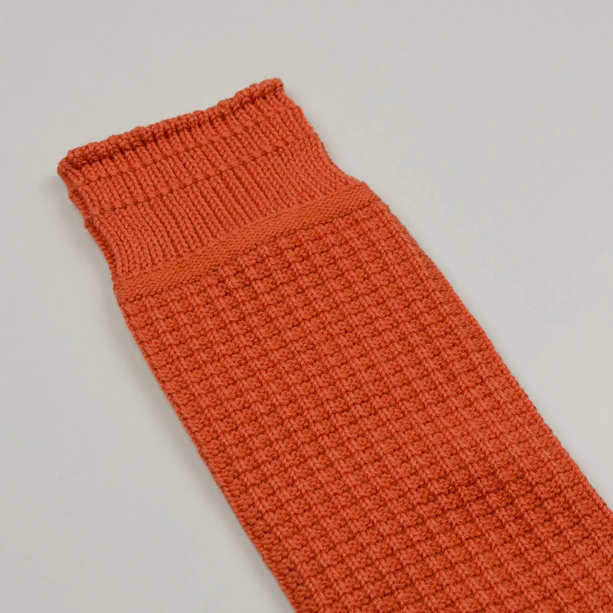 RoToTo Cotton Waffle Crew Socks Light Orange