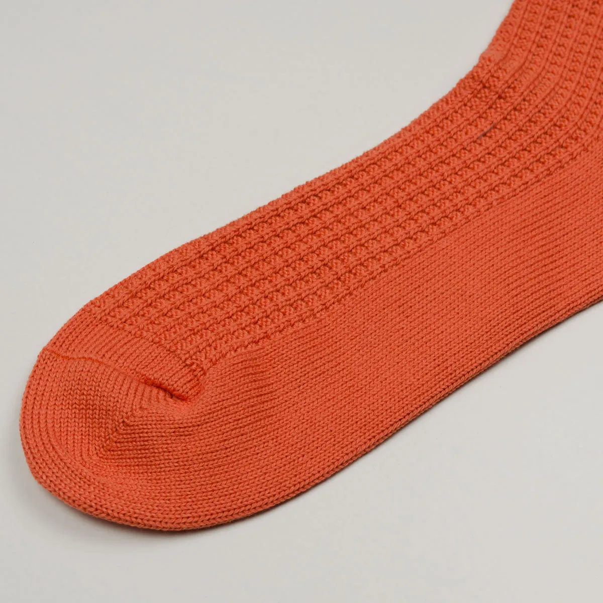 RoToTo Cotton Waffle Crew Socks Light Orange