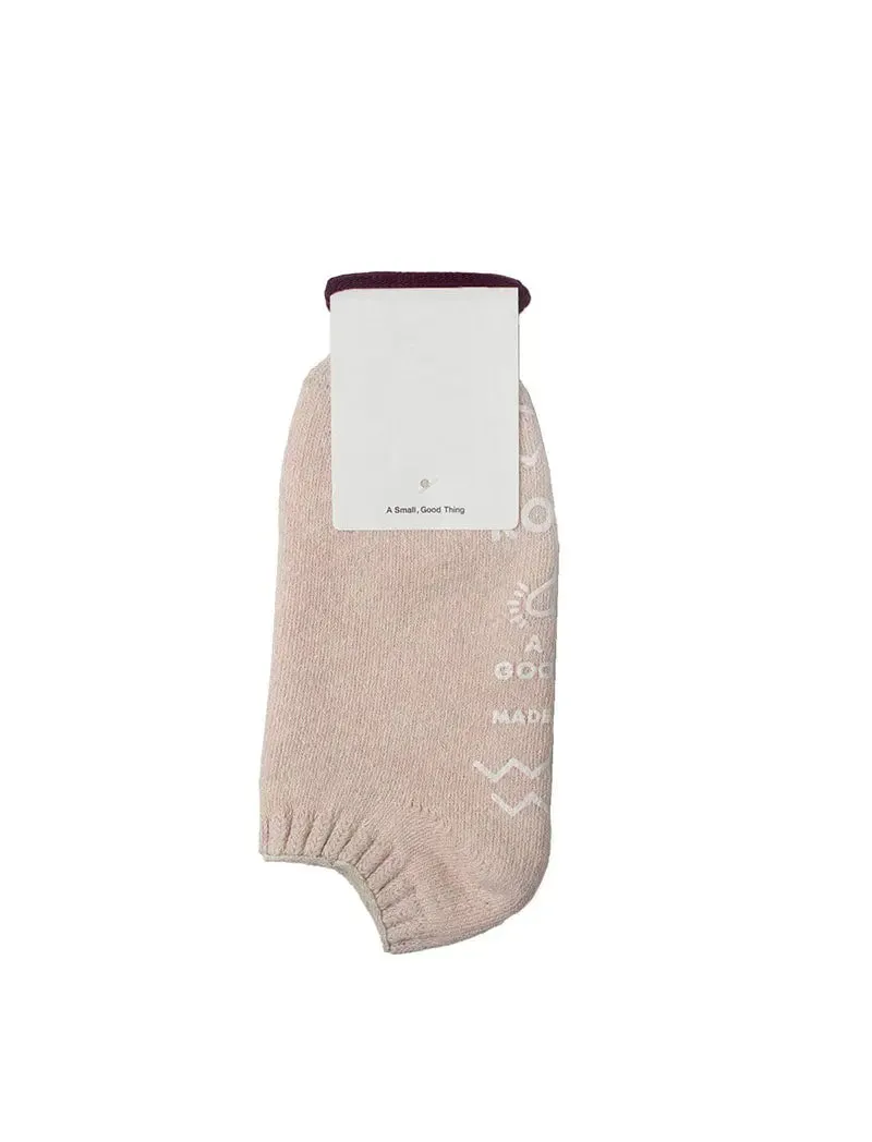 Rototo Recycled Cotton Slipper Socks Ivory Pink