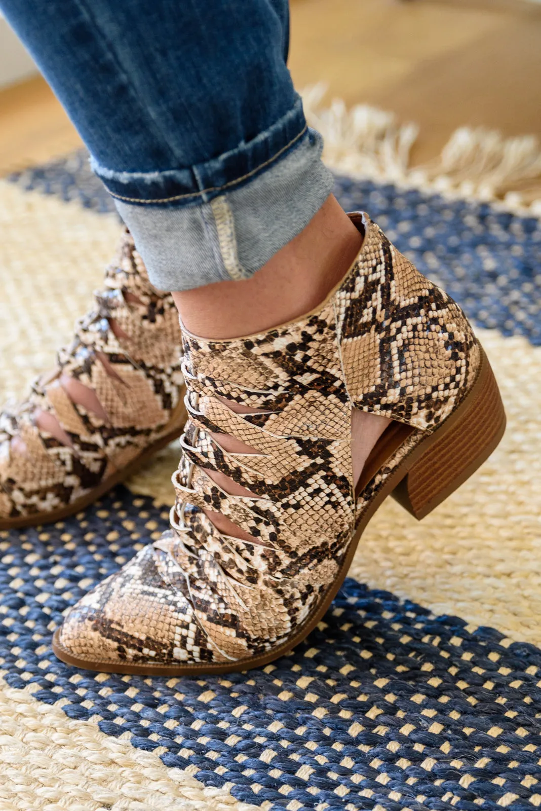 Sadie Snake Print Ankle Boots