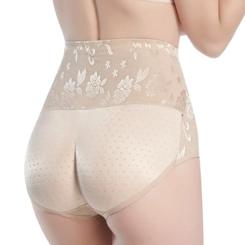 Seamless Tummy Control Shapewear Panty with Lace - High Waist Slimming Girdle Underwear