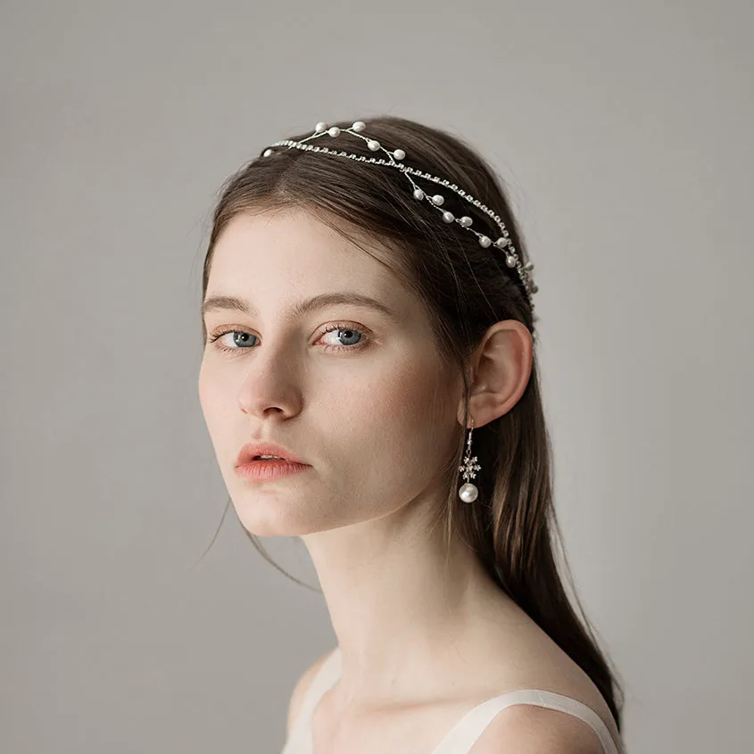 Simple Pearl Wedding Headband