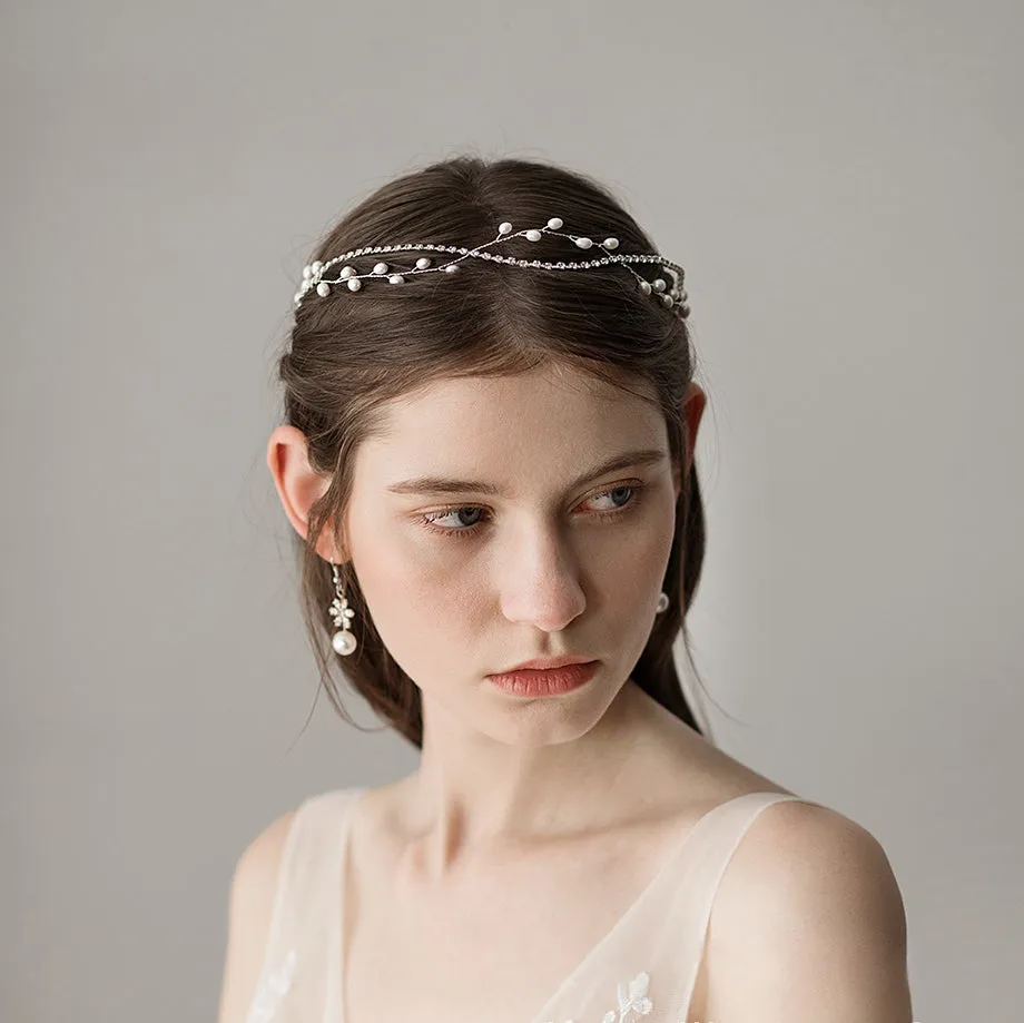 Simple Pearl Wedding Headband