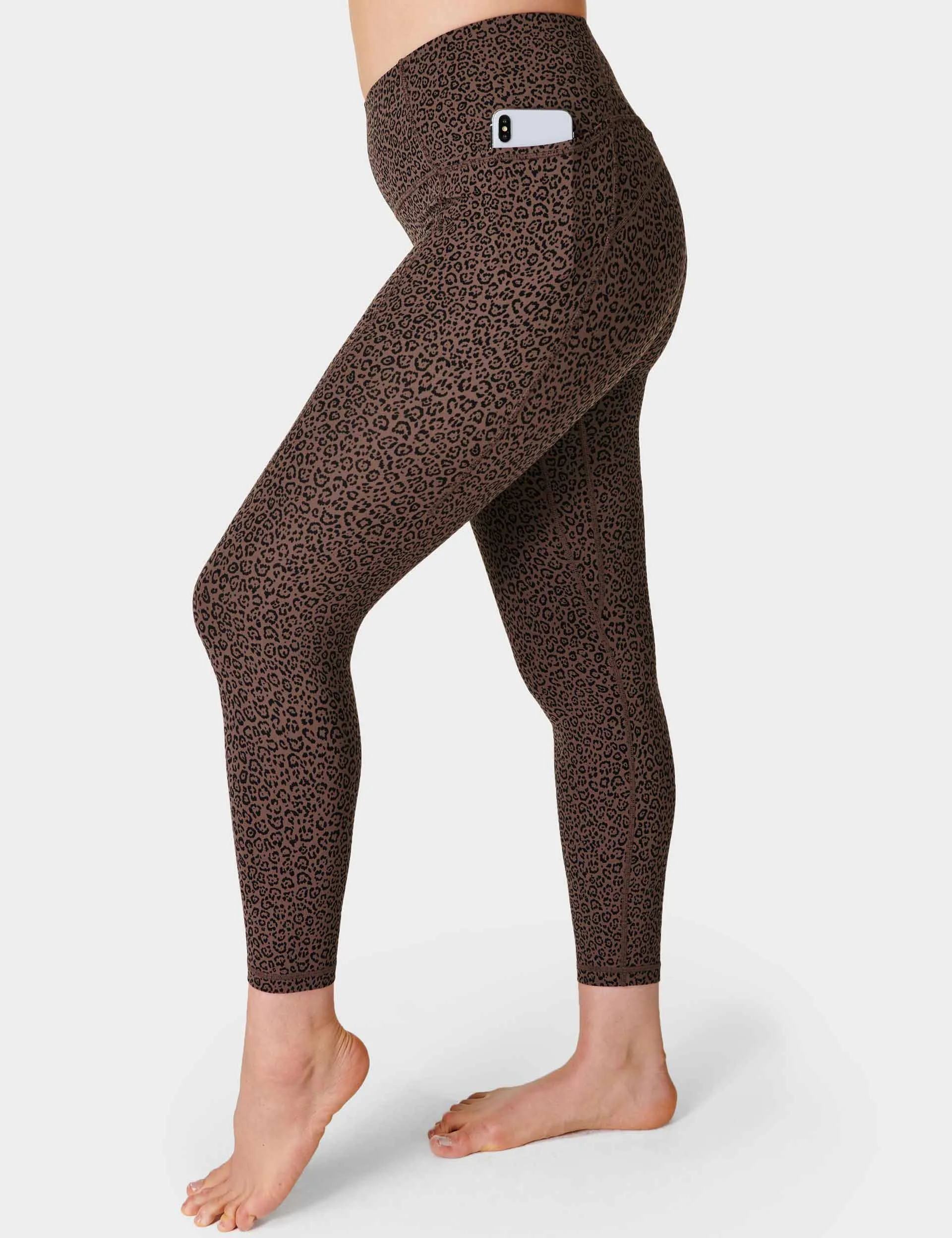 Soft Yoga Leggings | 7/8 Length | Brown Leopard Print