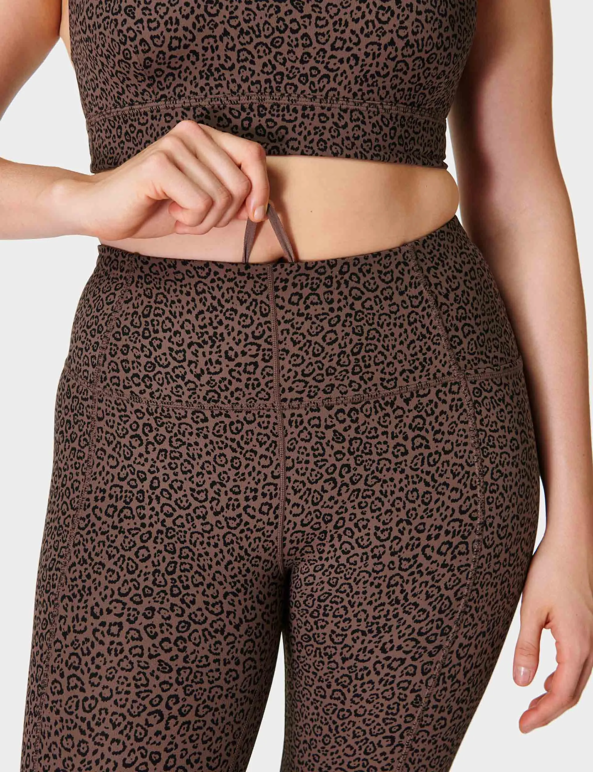 Soft Yoga Leggings | 7/8 Length | Brown Leopard Print