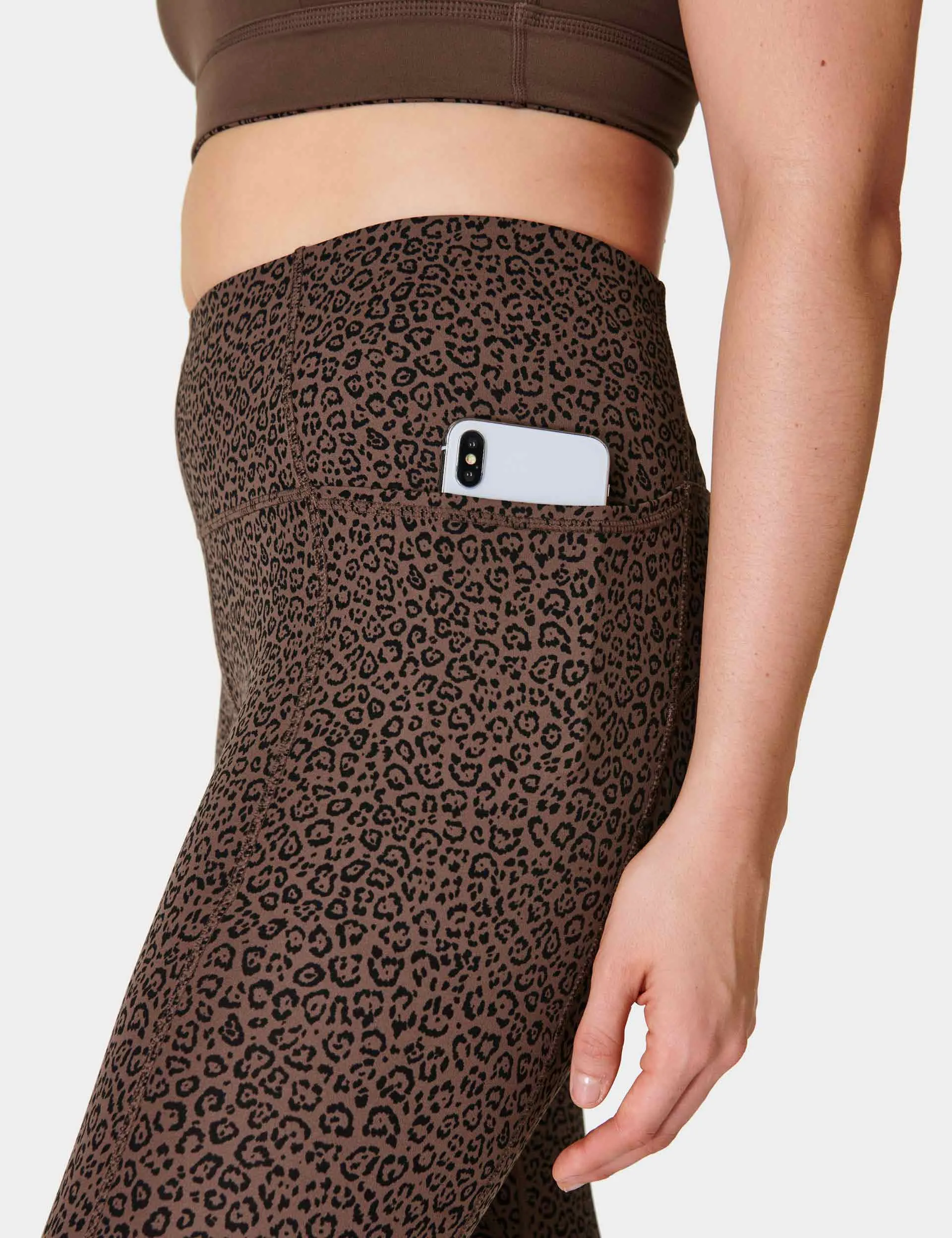 Soft Yoga Leggings | 7/8 Length | Brown Leopard Print