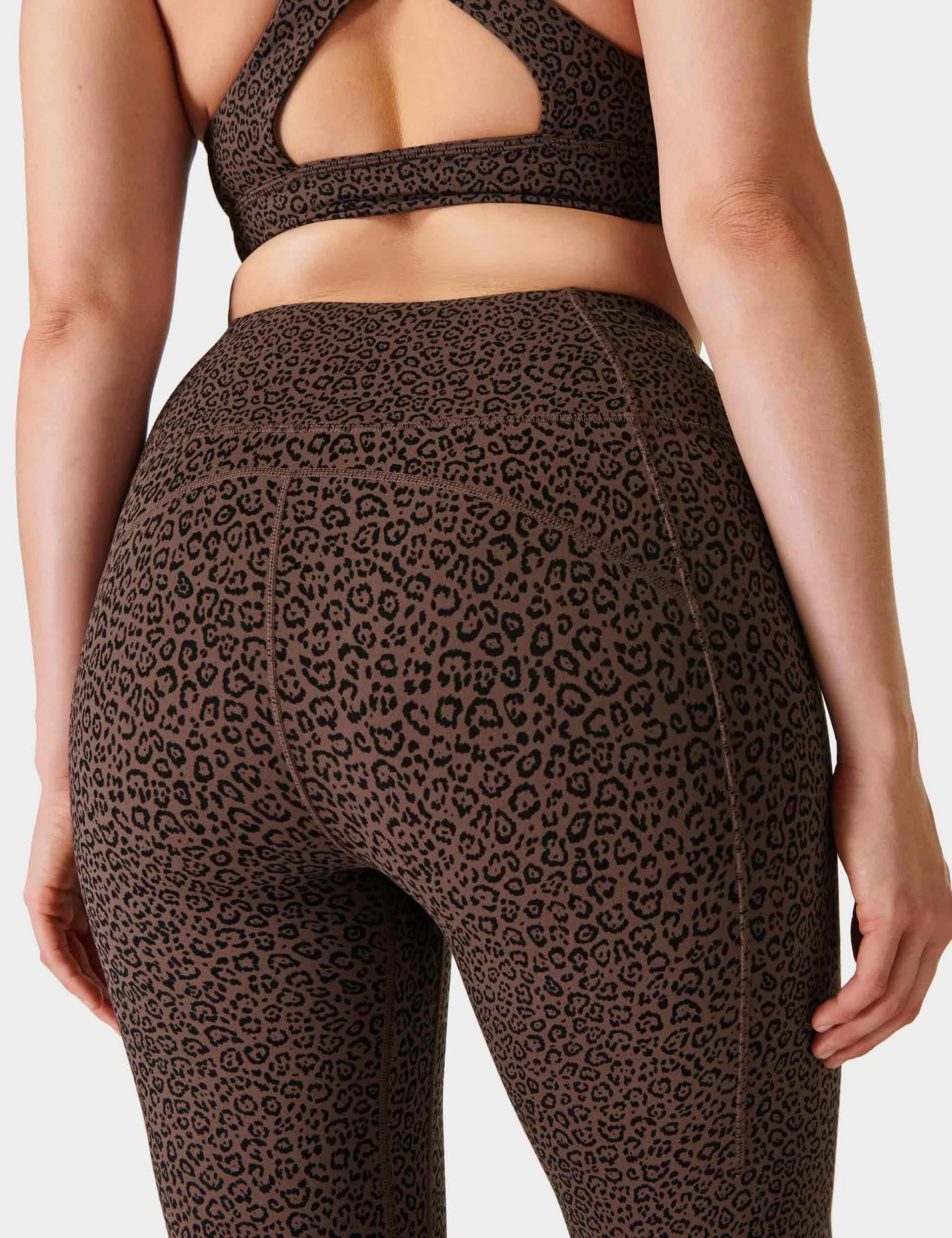 Soft Yoga Leggings | 7/8 Length | Brown Leopard Print