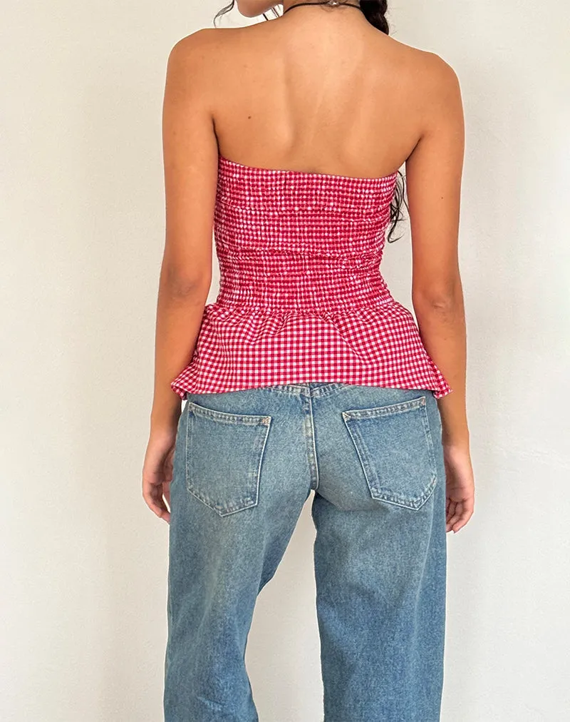 Soter Red Gingham Top