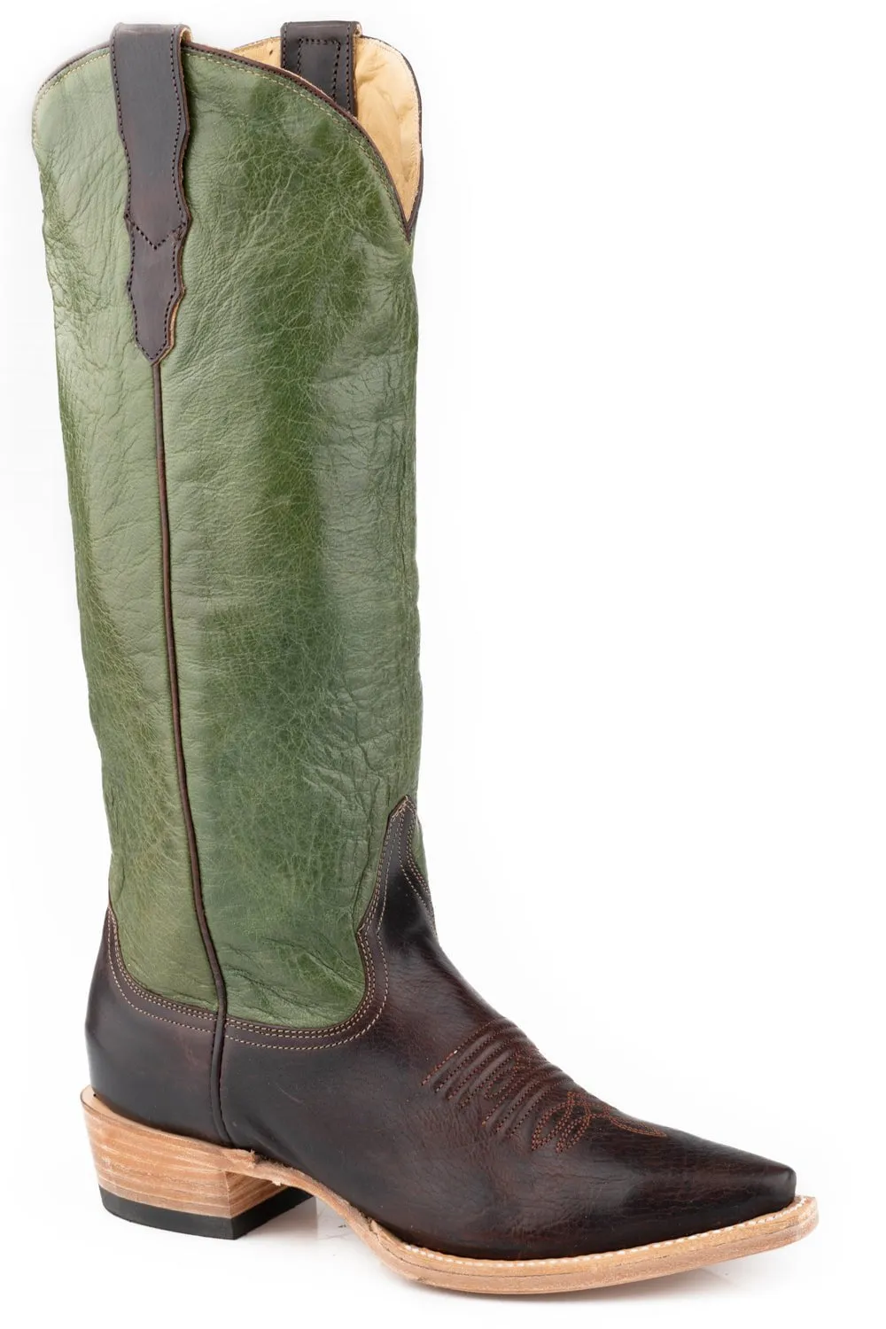 Stetson Cowboy Boots - Women's Clover Green Goat Leather