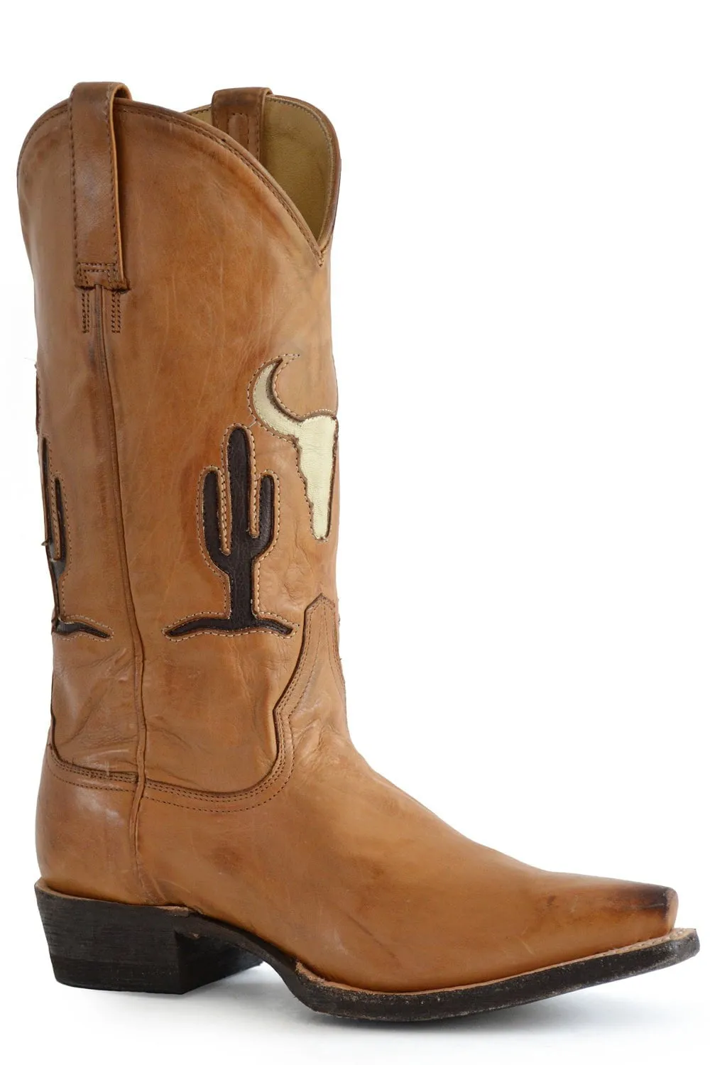 Stetson Women's Tan Leather Cowboy Boots