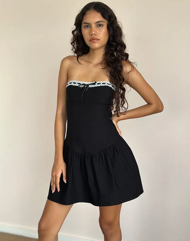 Takiyo Pink Tartan Bandeau Mini Dress