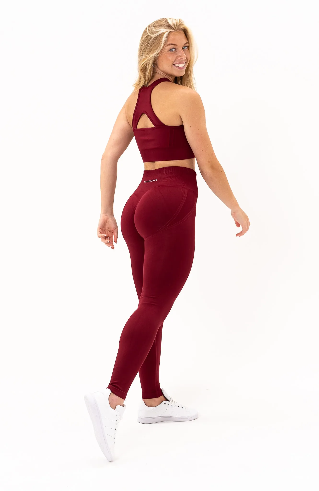 Tempo Burgundy Red Scrunch Leggings & Sports Bra Set