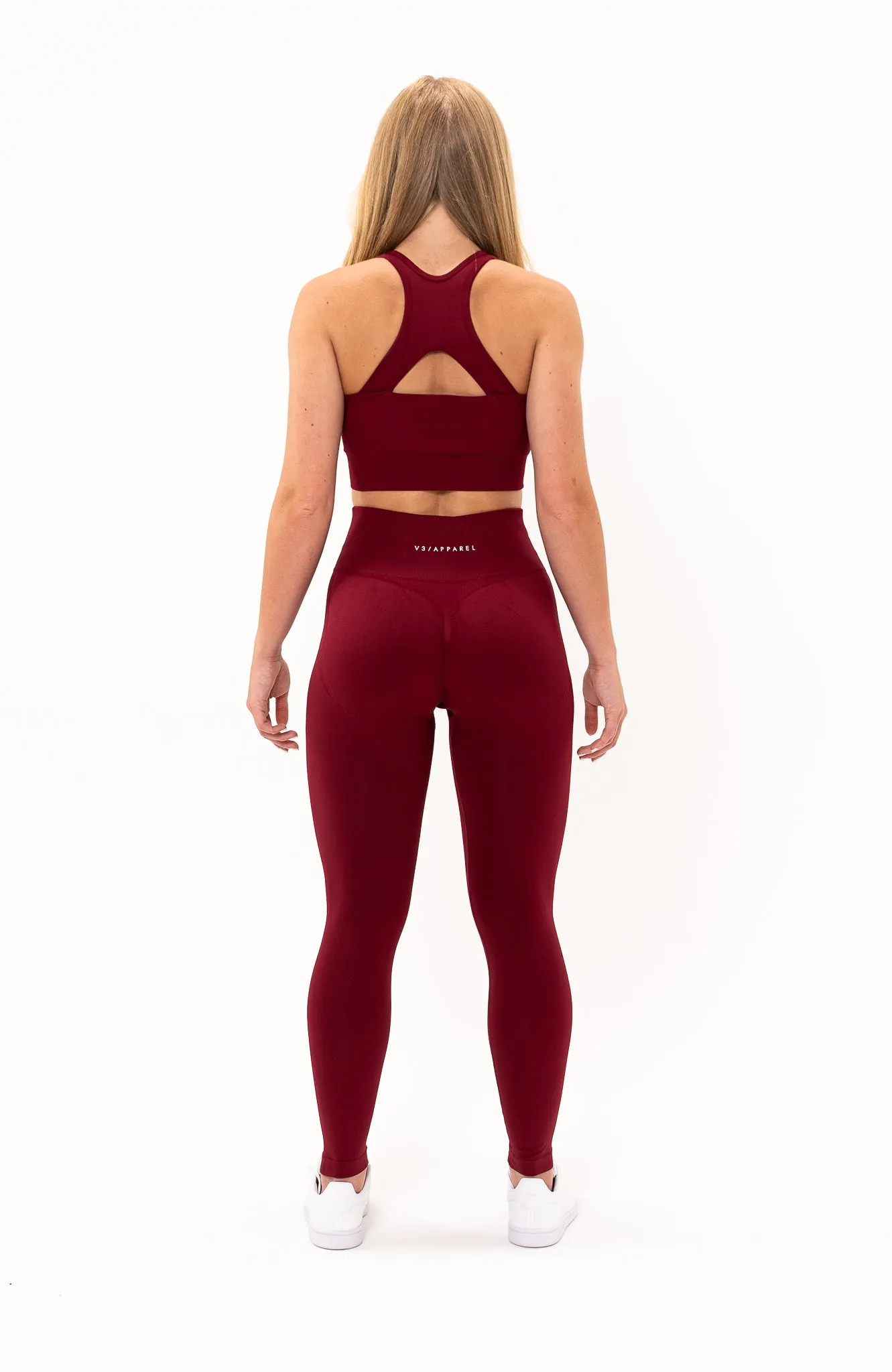 Tempo Burgundy Red Scrunch Leggings & Sports Bra Set